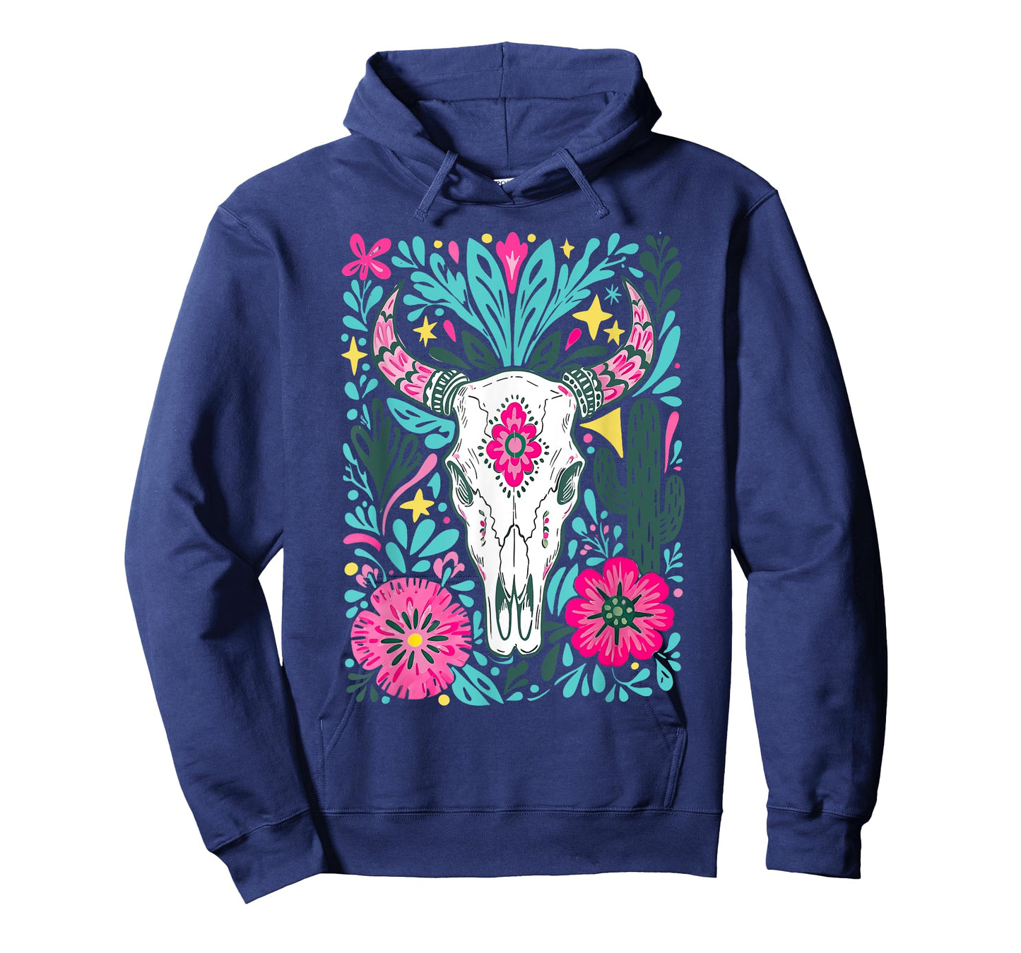 Boho Floral Western Cow Skull Howdy Cowgirl Country Girls T-Shirt