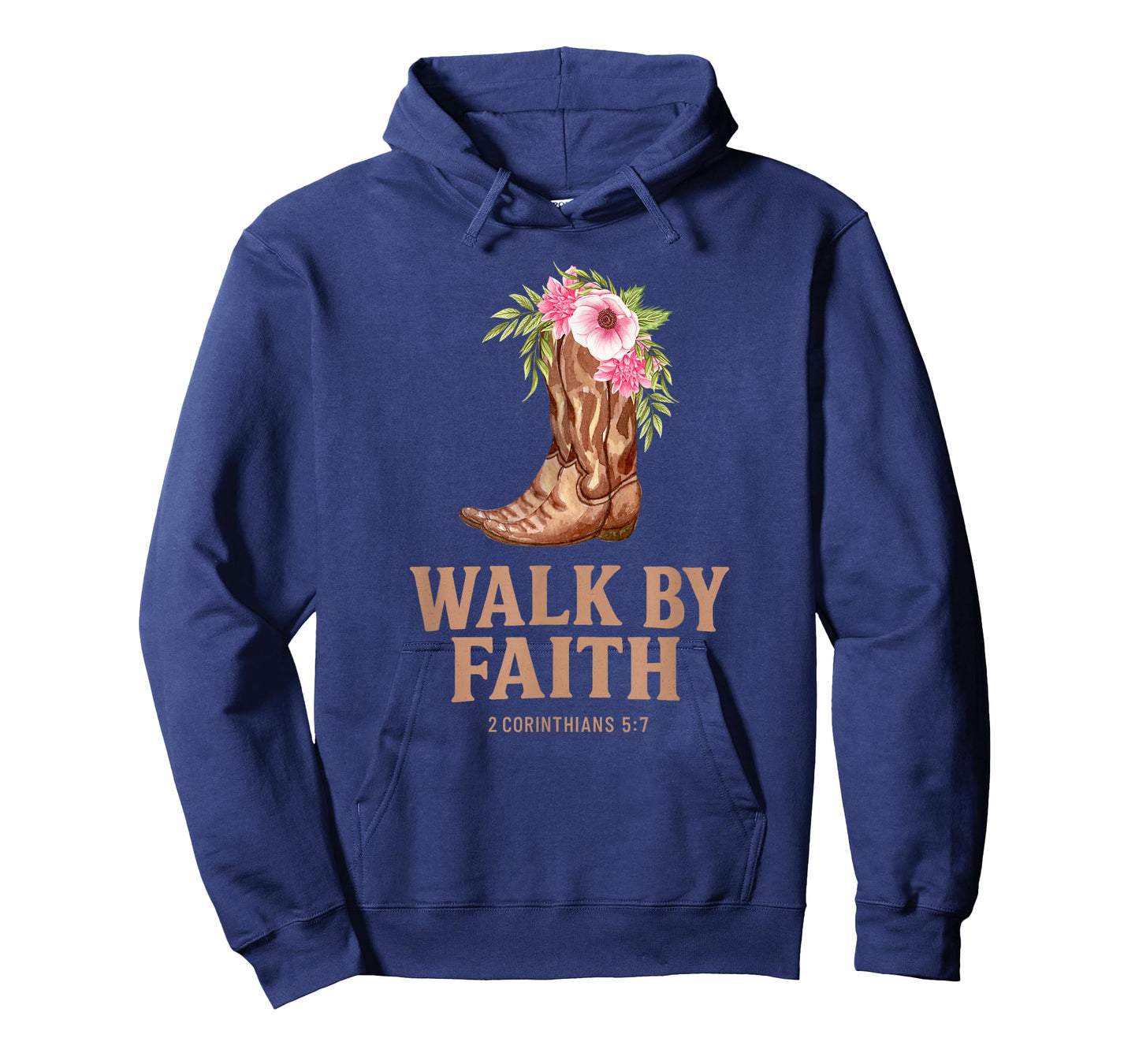 Christian Floral Cowgirl Boots "WALK BY FAITH" T-Shirt