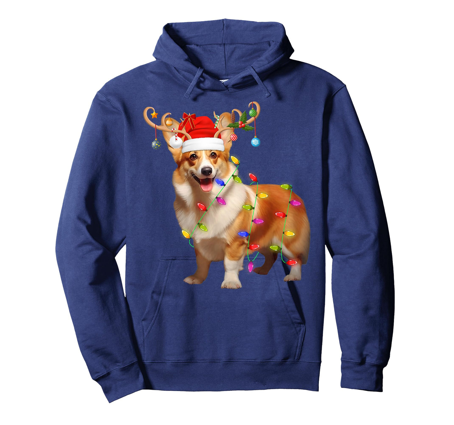 Corgi Dog Xmas Lights Reindeer Santa Corgi Dog Christmas T-Shirt