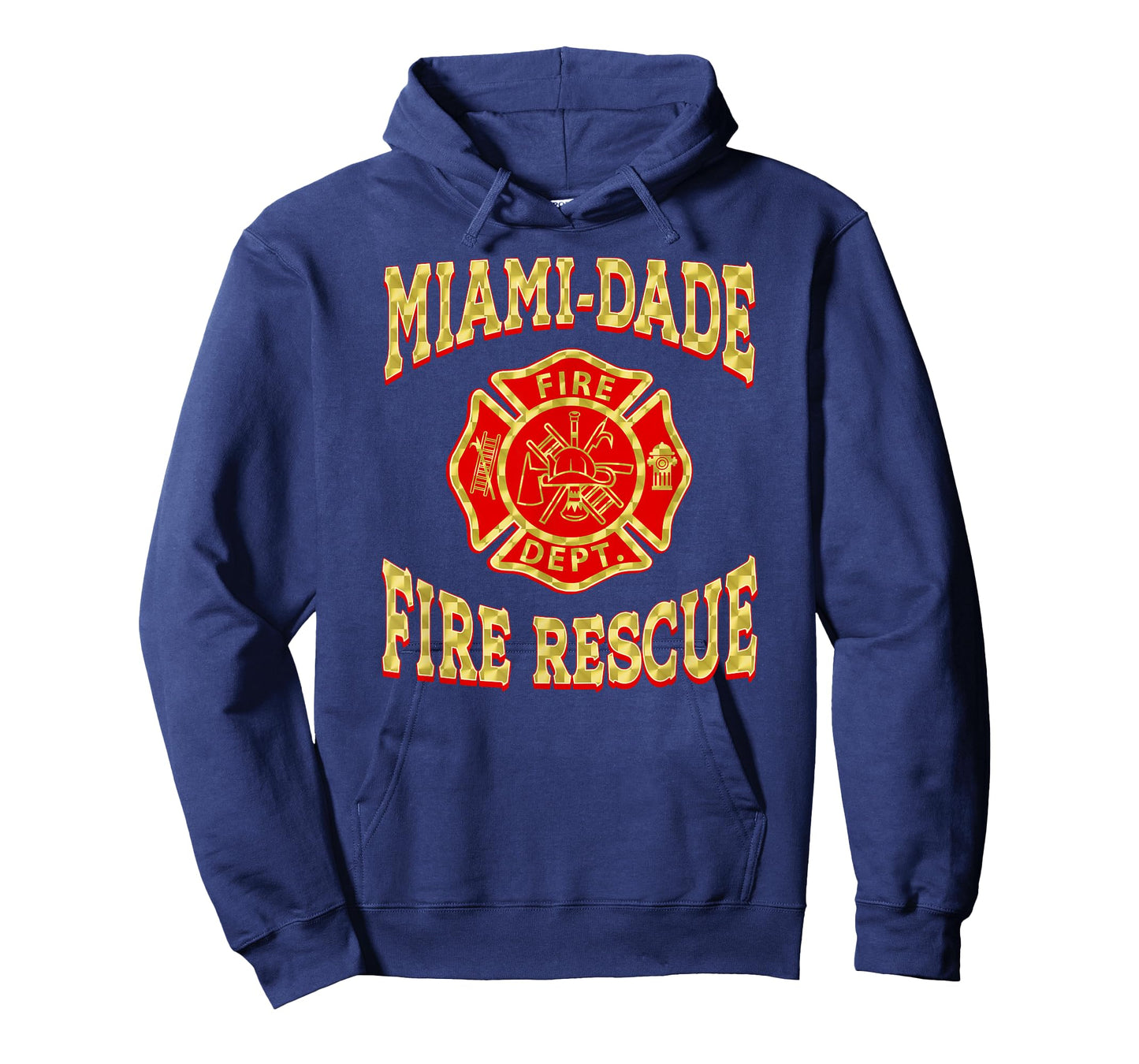 Retro Miami Dade Fire Rescue Department Flag Firemen T-Shirt