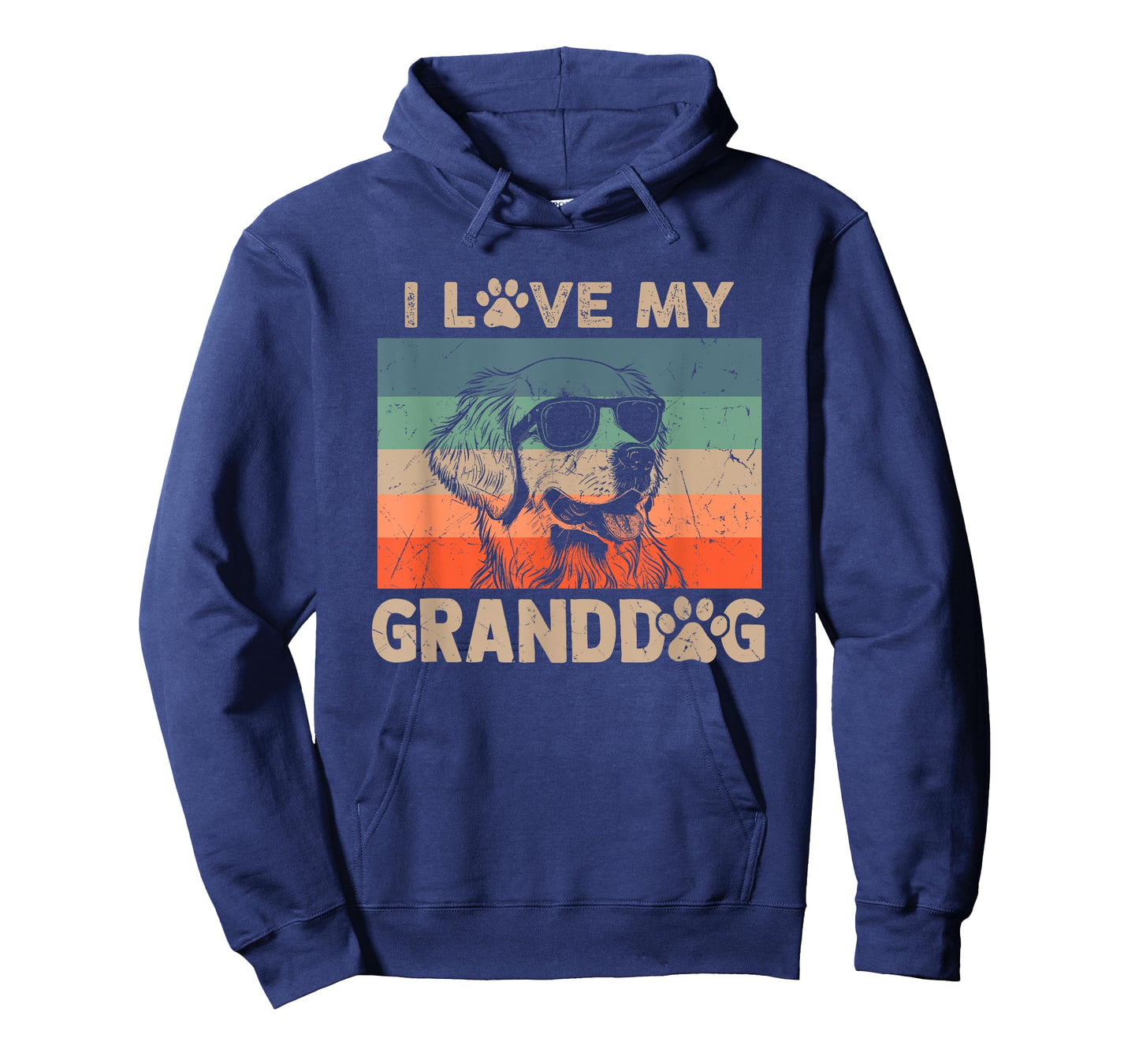 I Love My Granddog Golden Retriever Grandma Grandpa Dog Paw T-Shirt for Men Women Kids