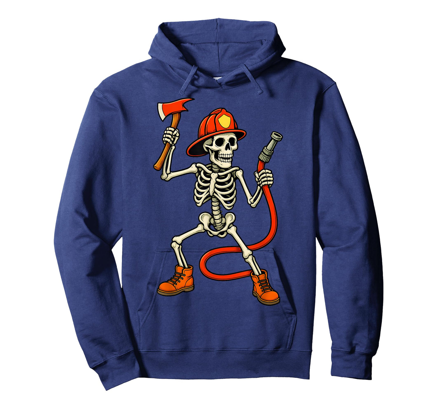 Skeleton Fireman Halloween Firefighter Boys Kids Men T-Shirt