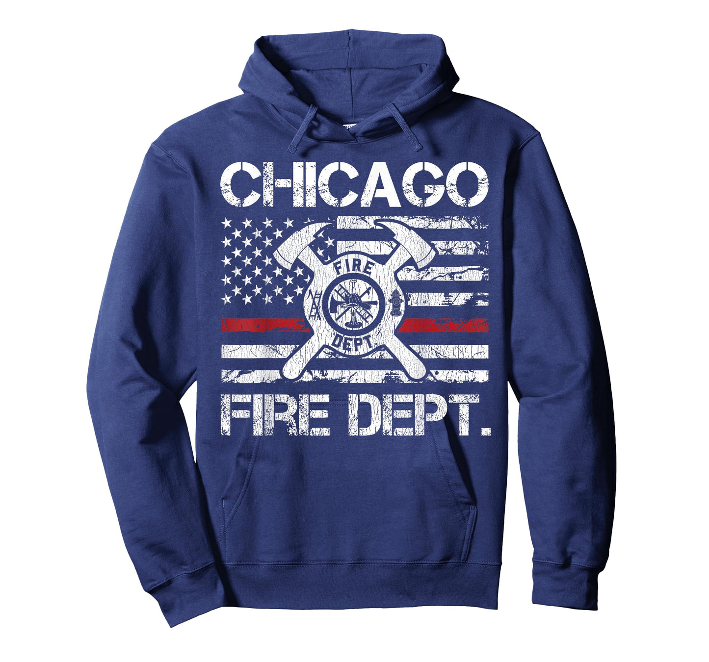 Chicago Illinois Fire Department Thin Red Line Fireman T-Shirt
