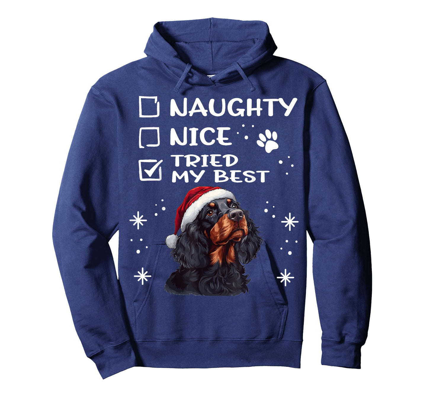 Cute Gordon Setter Dog Christmas Naughty Nice Tried my Best T-Shirt