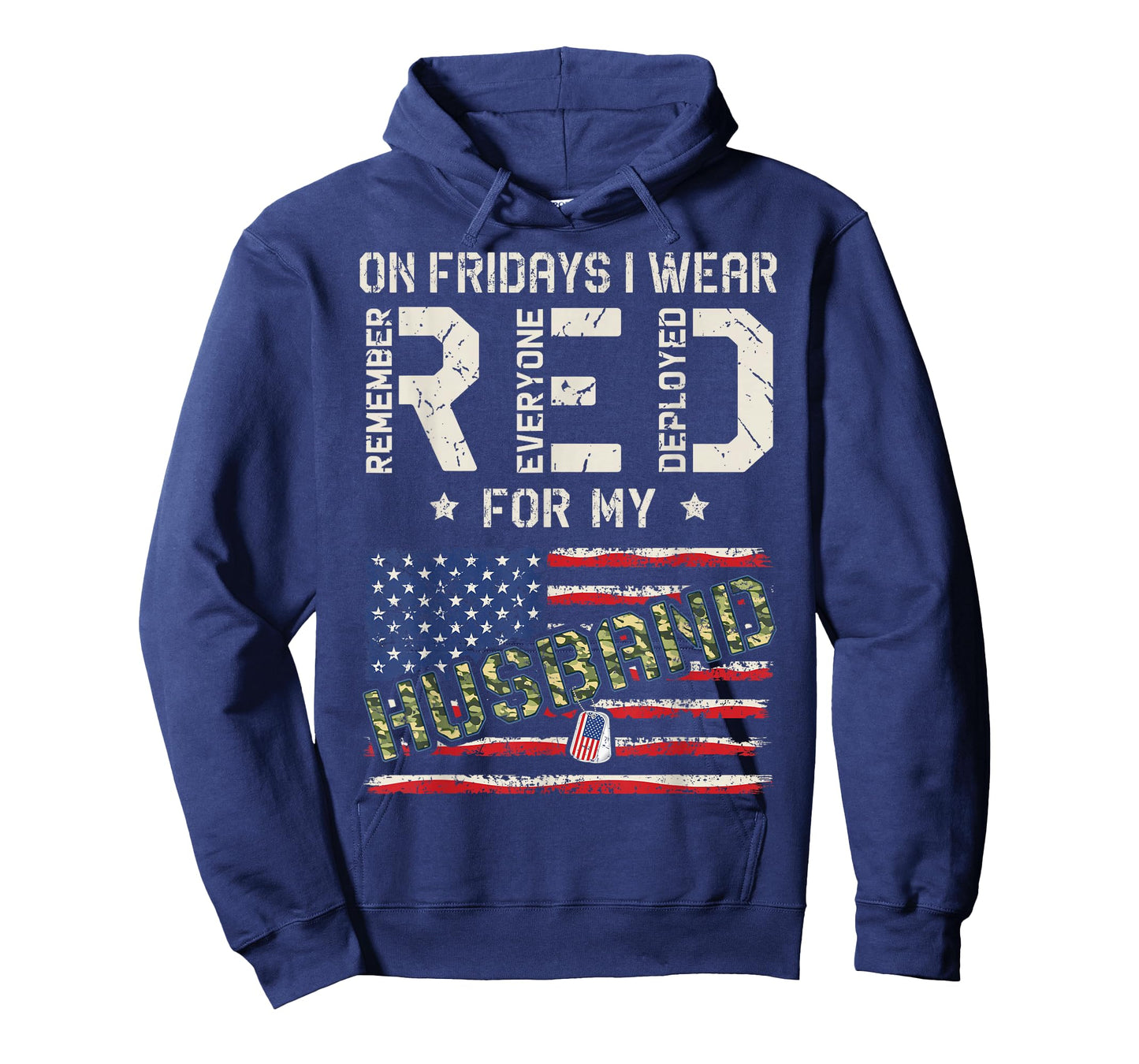 Red Friday for My Husband Remember Everyone Deployed US Flag T-Shirt