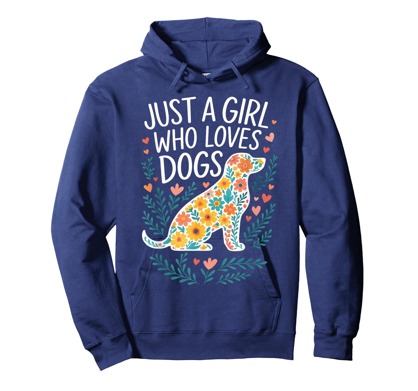 Just a girl who loves Dogs Funny Cute Puppy Dog Flower Lover T-Shirt