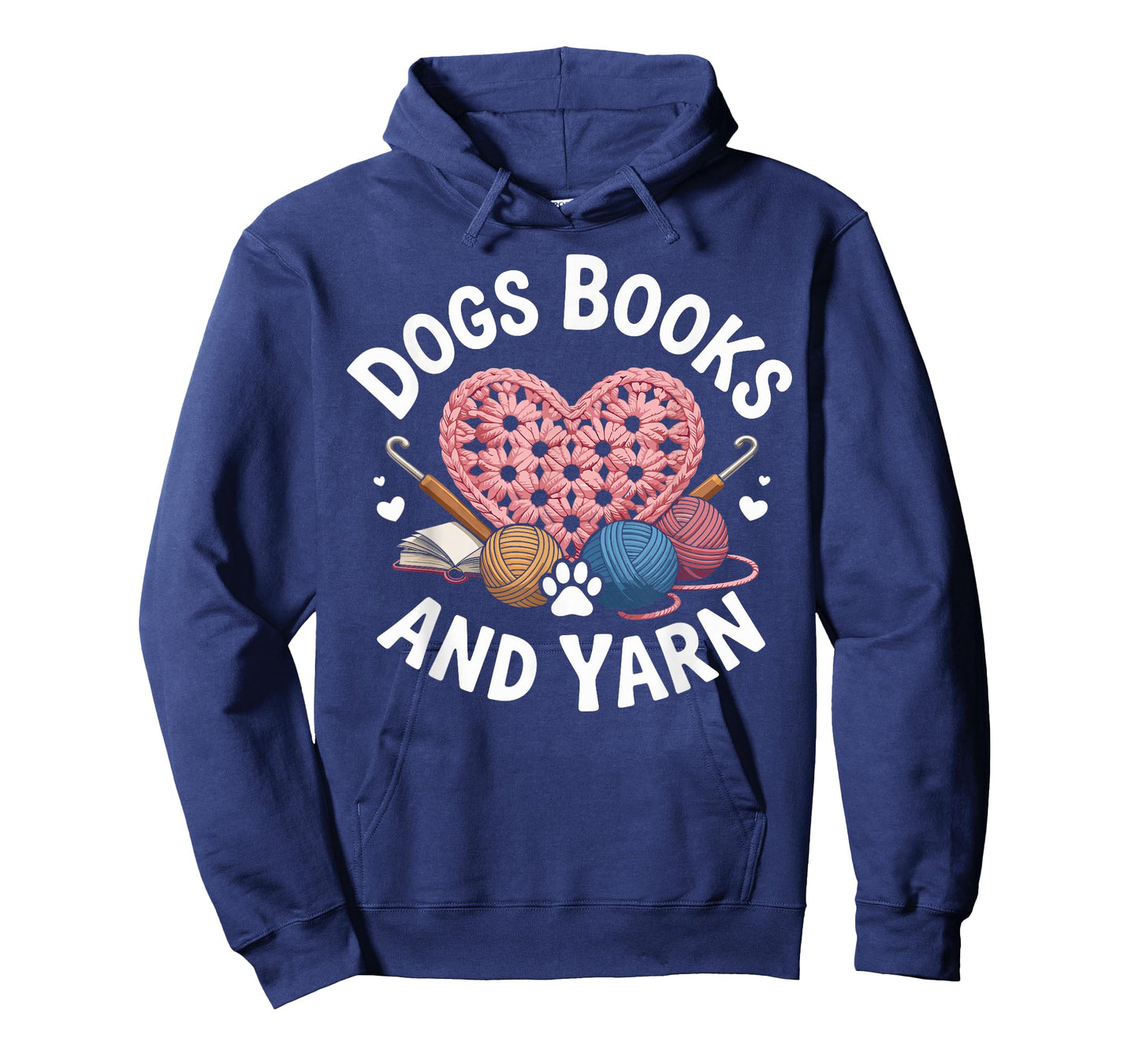 Dogs Books And Yarn Funny Crocheting T-Shirt