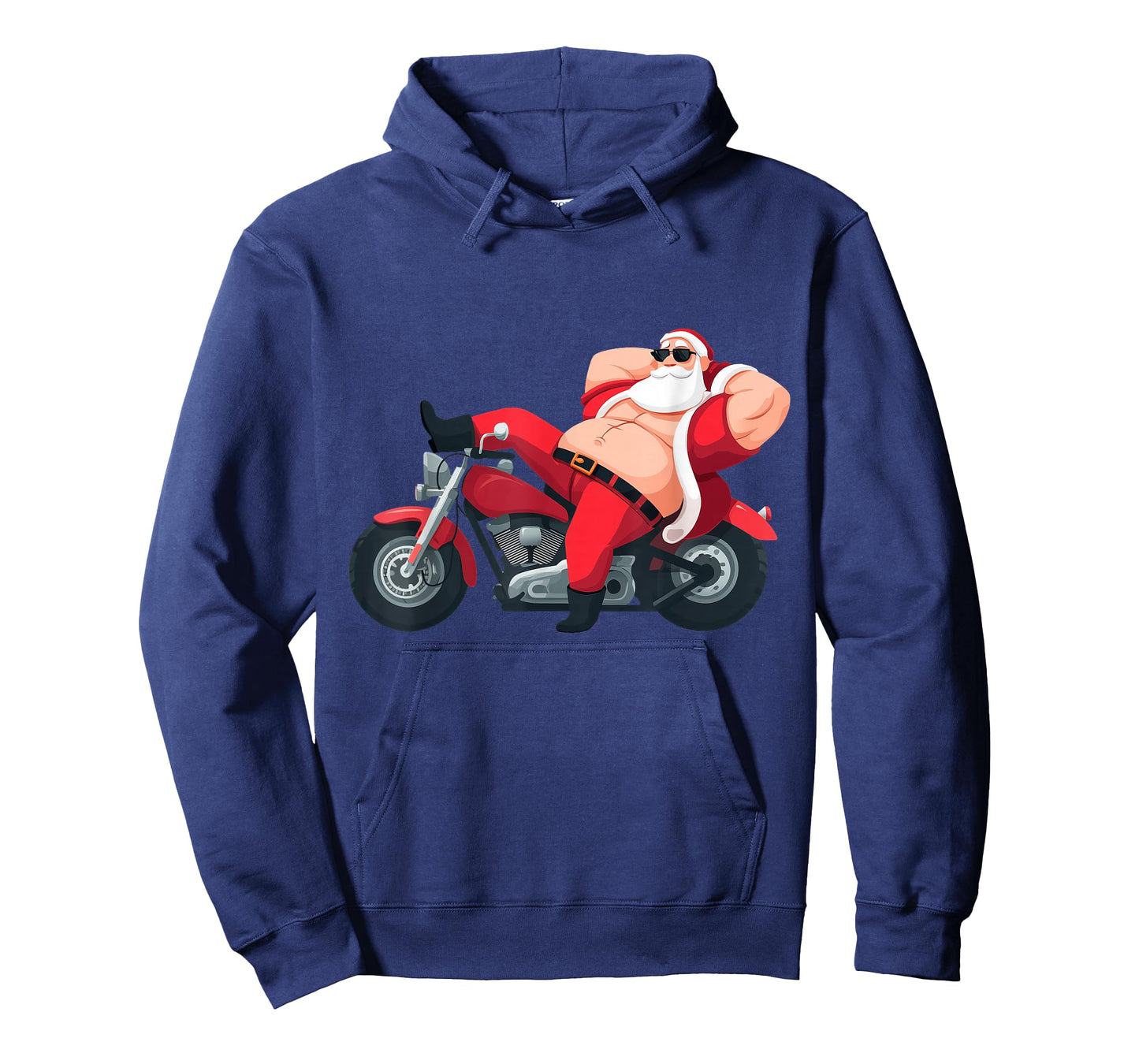 Funny Naughty Santa with Motorcycle Costume T-Shirt