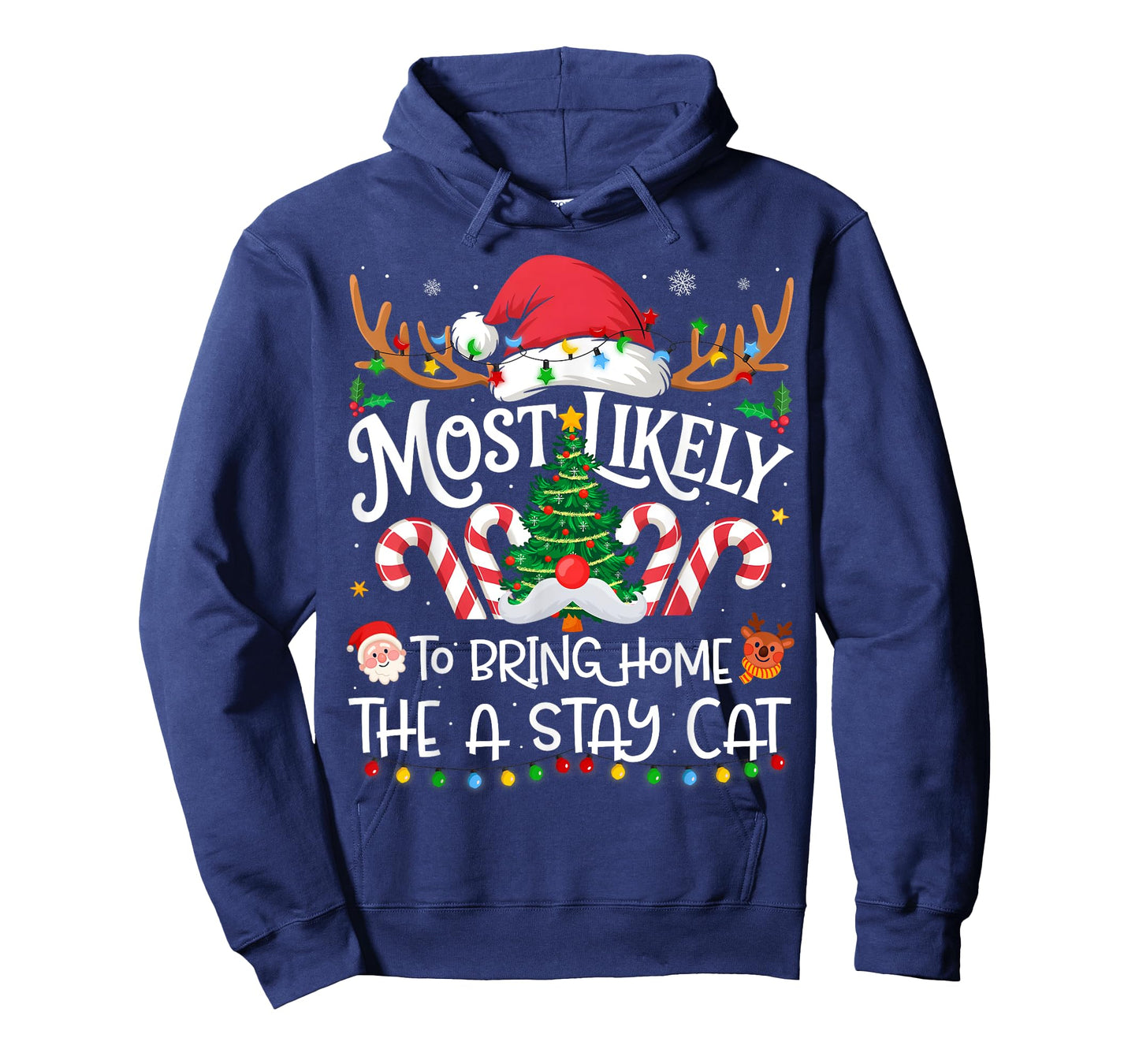 Most Likely to Bring Home The Stray Cat Family Matching Xmas T-Shirt