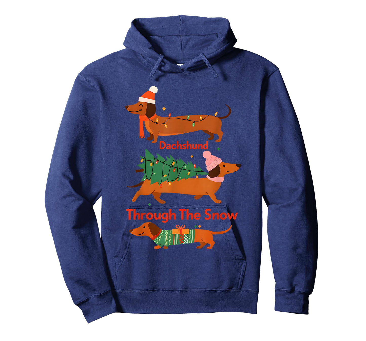 Funny Dachshund Through The Snow Cute Christmas T-Shirt