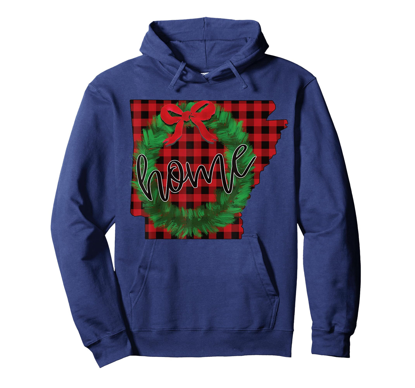 Arkansas Buffalo Plaid Christmas Home Wreath Retro T-Shirt