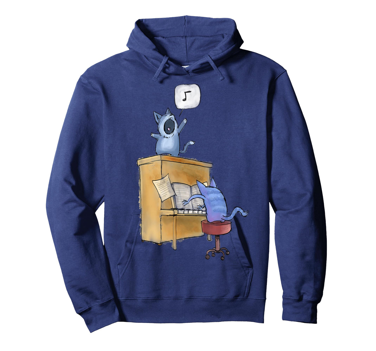 Singing Cats at The Piano Cute Pet Lover Graphic Tee T-Shirt