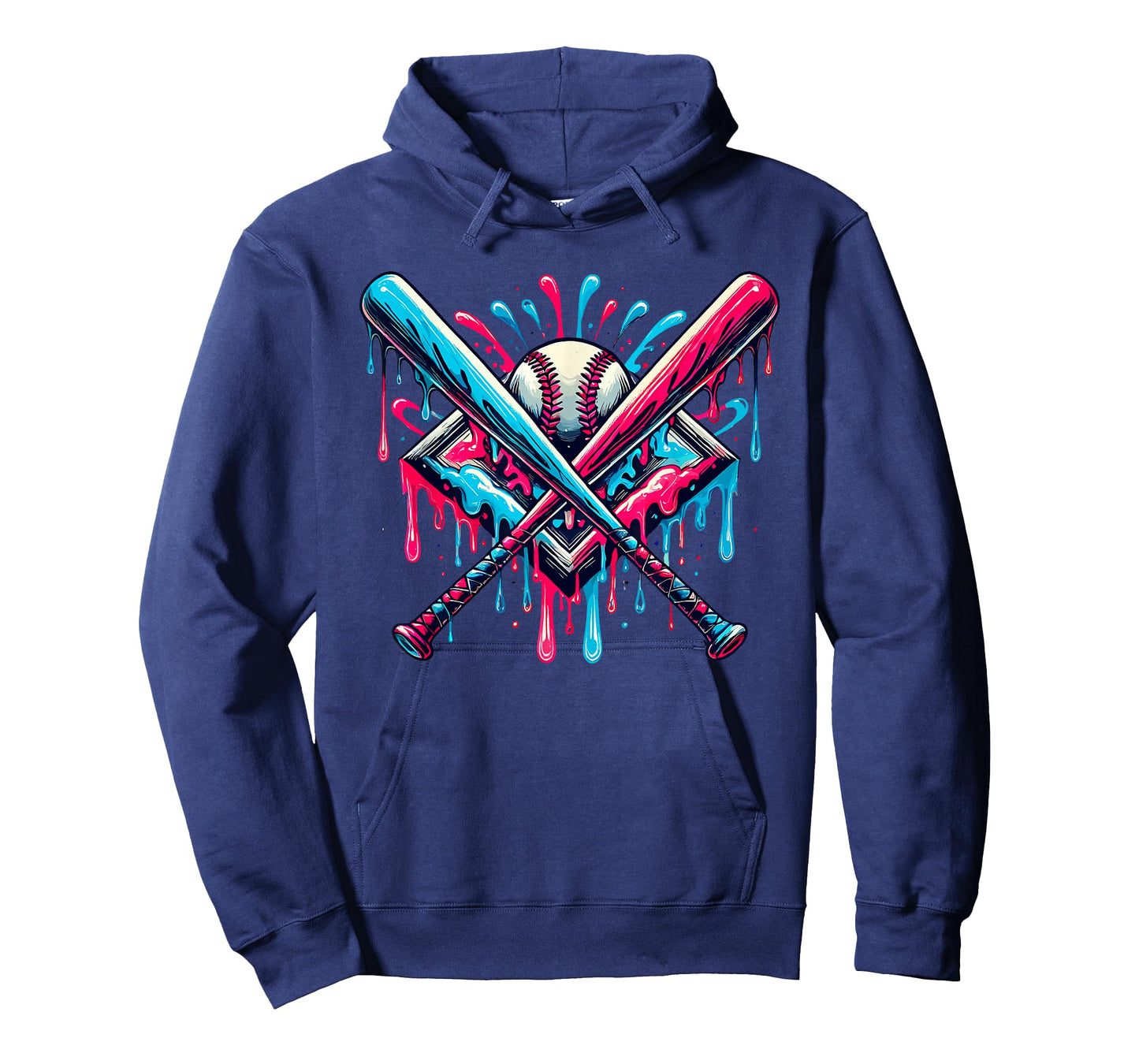 Boys Baseball Bat Home Plate Drip Graphic Kids Baseball T-Shirt