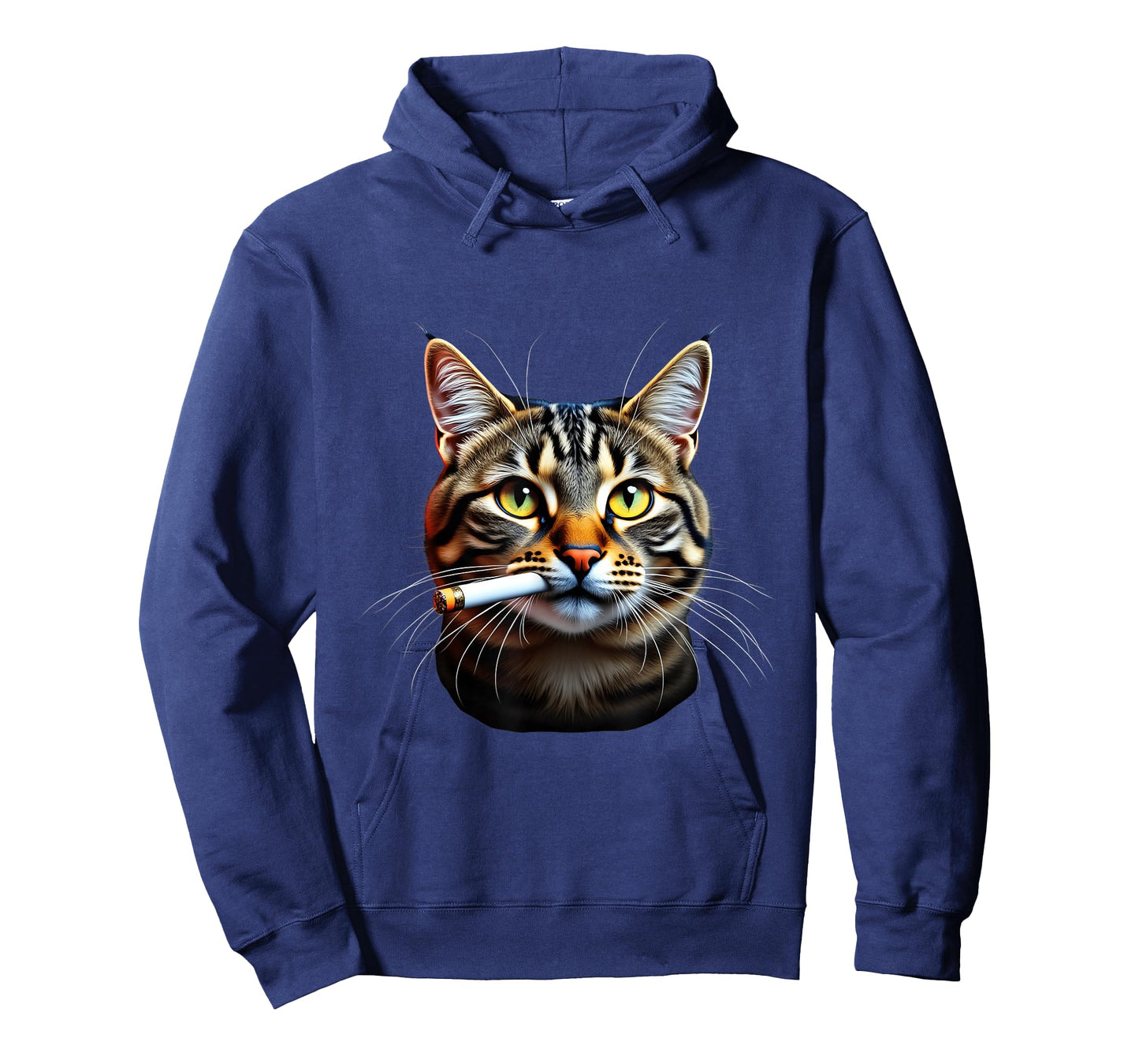 Smoky Cat with Cigarette Whiskers Fun T-Shirt