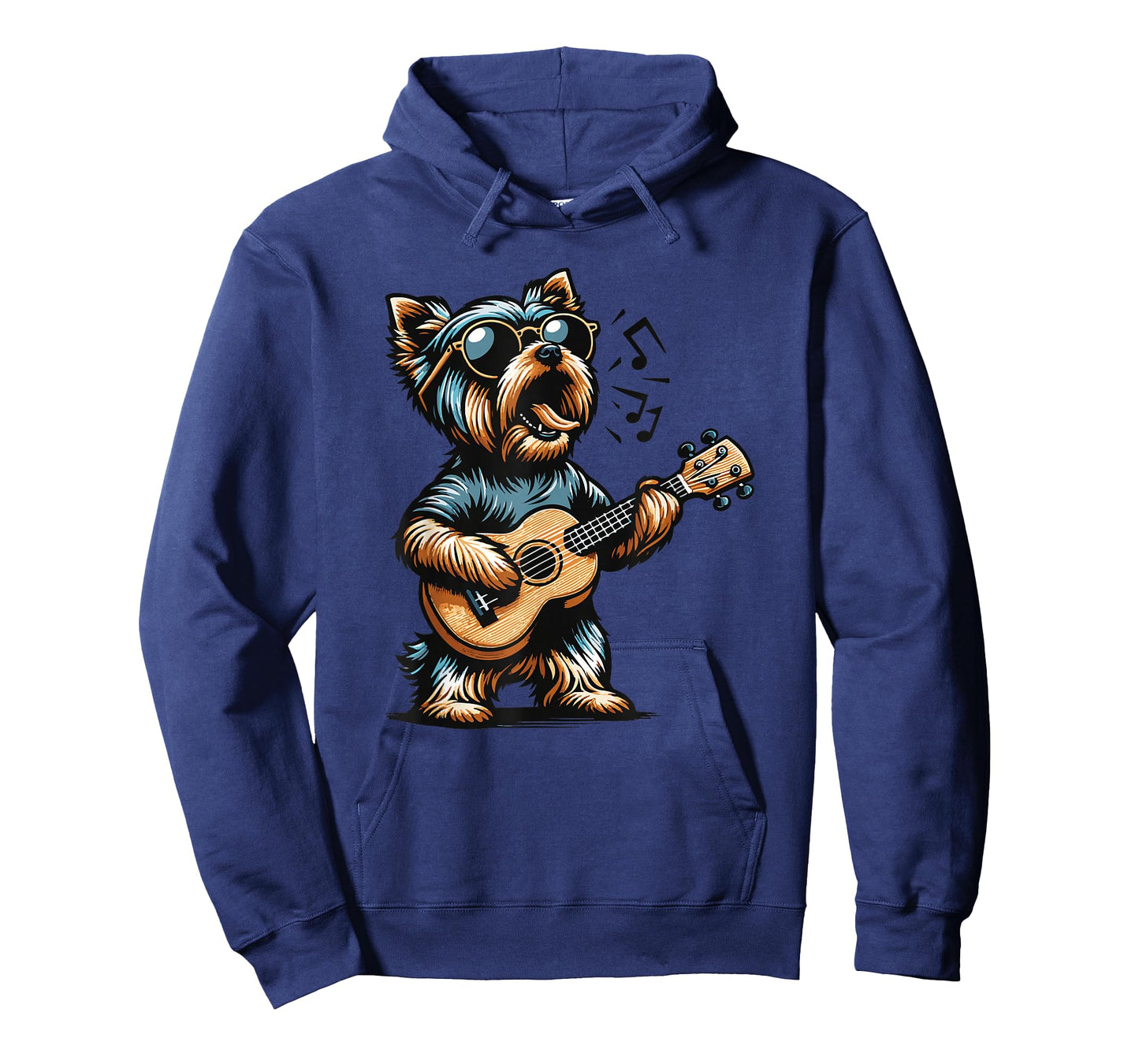 Dog Playing Guitar Singing Yorkshire Terrier Funny Yorkie T-Shirt