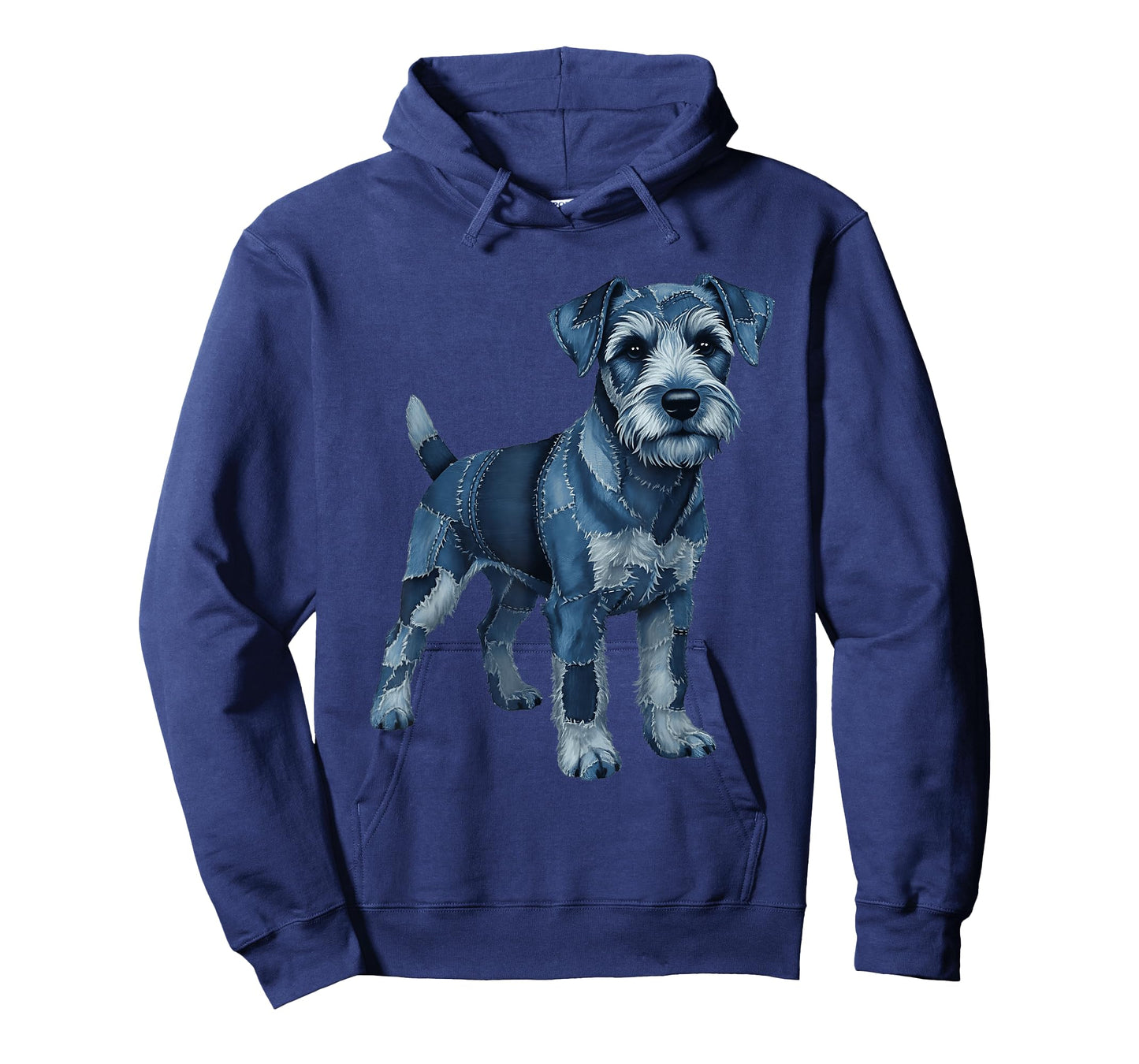 Funny Lakeland Dog Blue Denim Patchwork Pattern T-Shirt