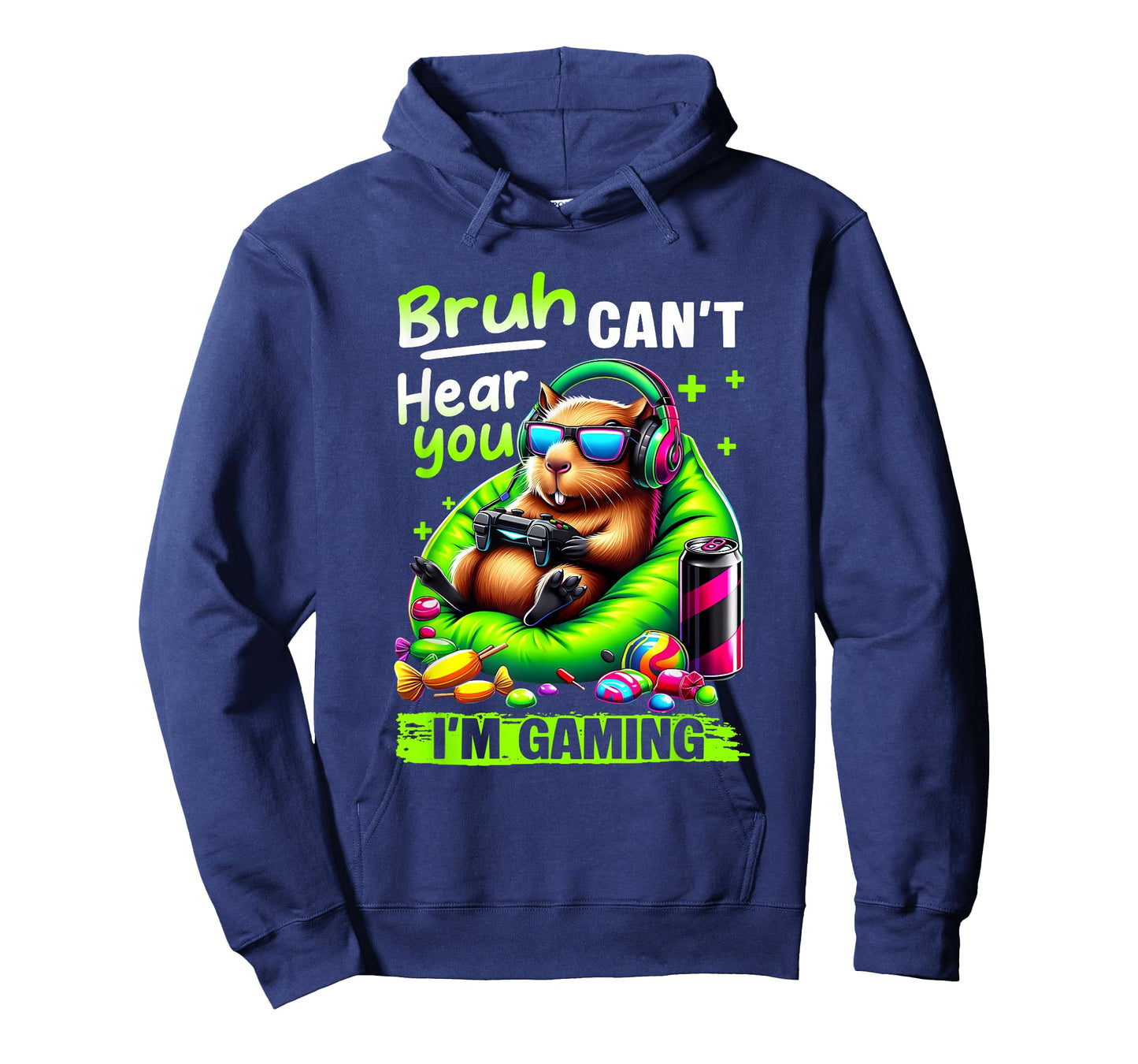 Bruh Can't Hear You I'm Gaming Funny Capybara Relaxing Gamer T-Shirt