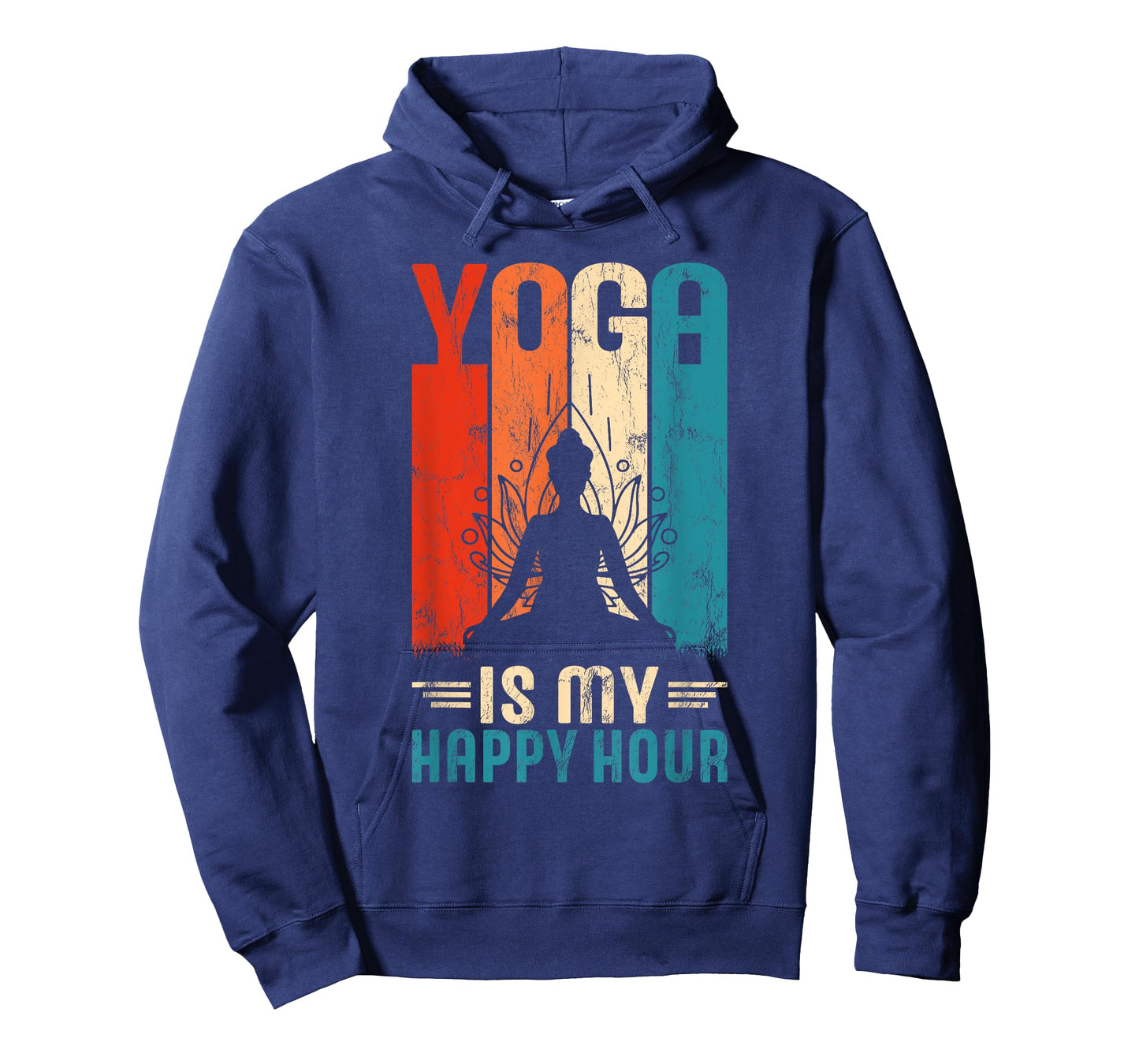 Retro Yoga Graphic Funny Saying Yoga Is My Happy Hour T-Shirt