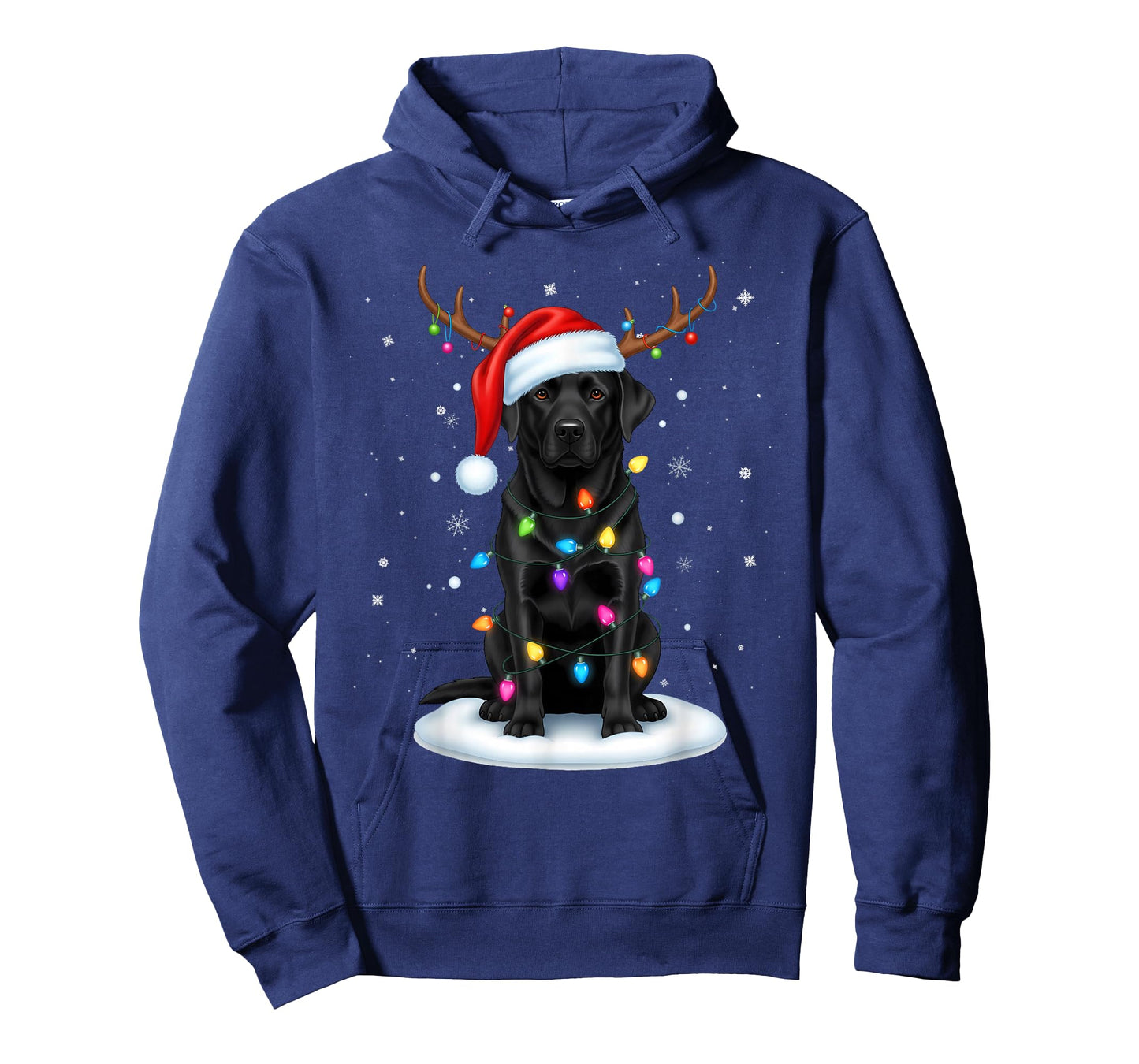 Black Lab Labrador Christmas Dog Reindeer Lights Pajama Xmas T-Shirt