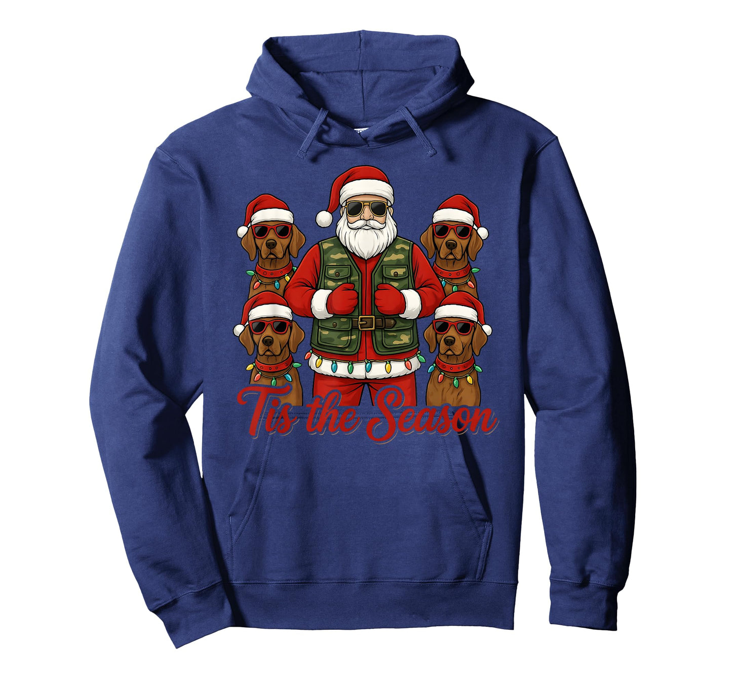 Tis The Season Santa with Hunting Dogs Funny Christmas T-Shirt