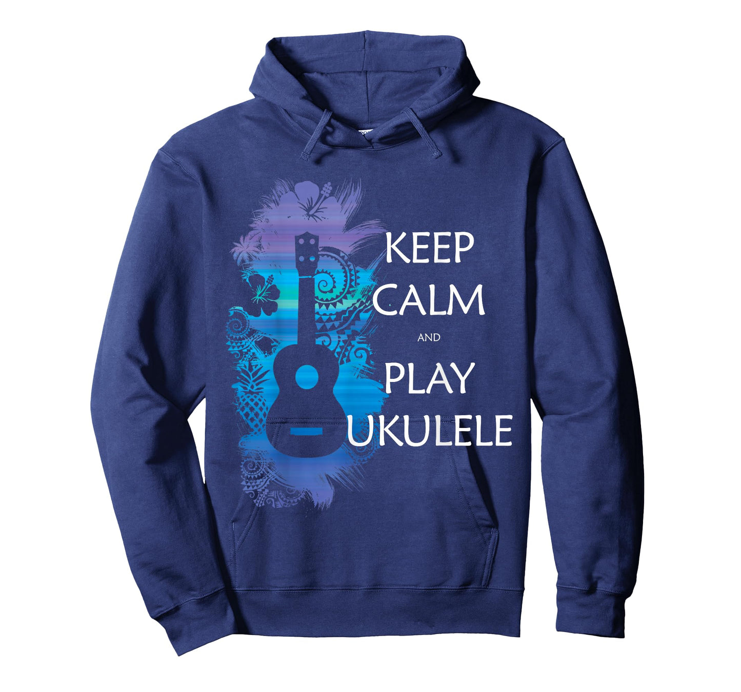 Keep Calm and Play Ukulele Tribal Colour T-Shirt