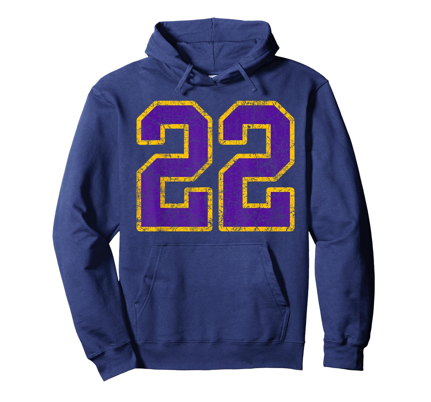 Purple Gold Number 22 Jersey Player Uniform #22 Grunge T-Shirt