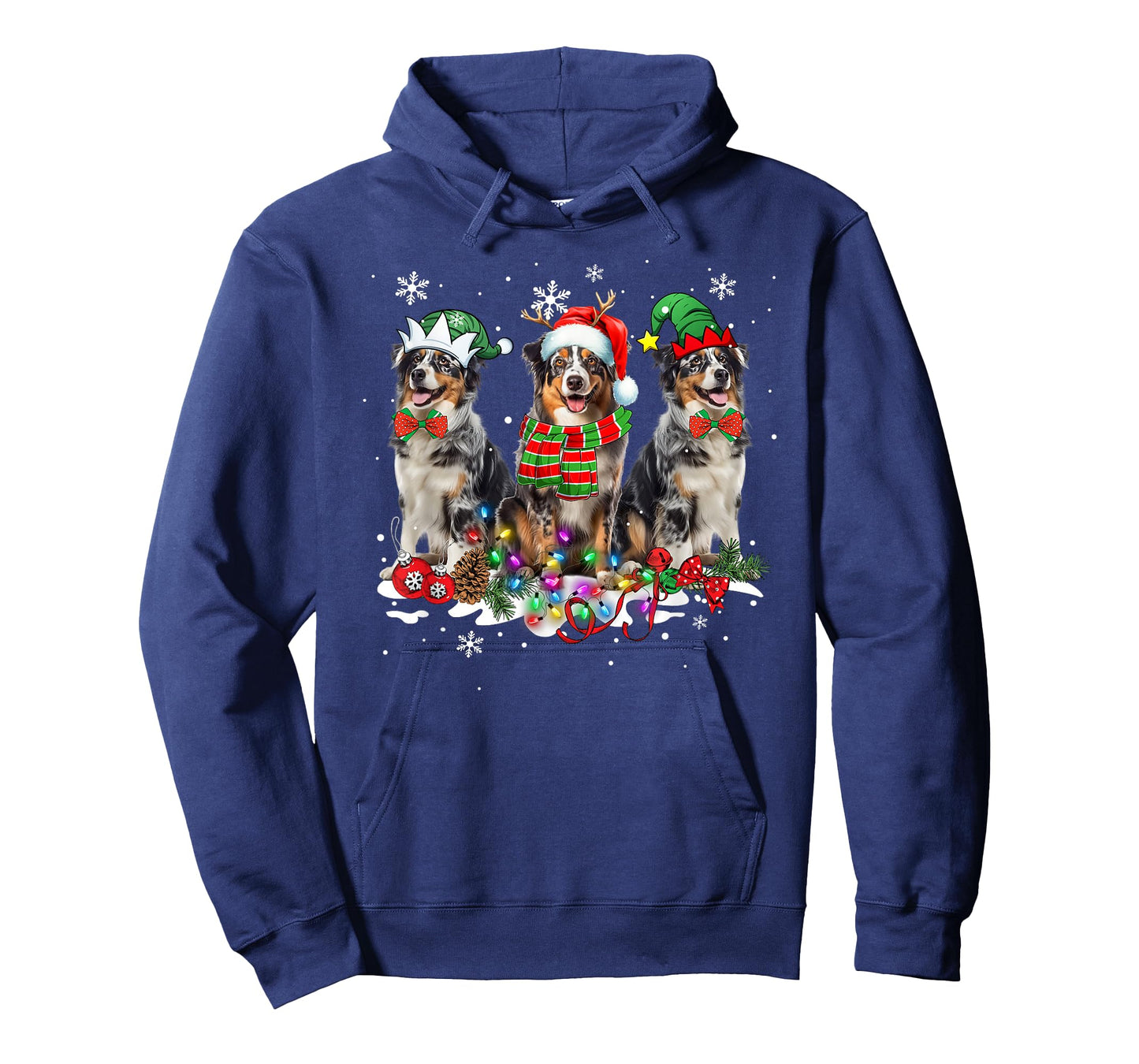 Funny Christmas Pajama Dog Australian Shepherd Dog T-Shirt