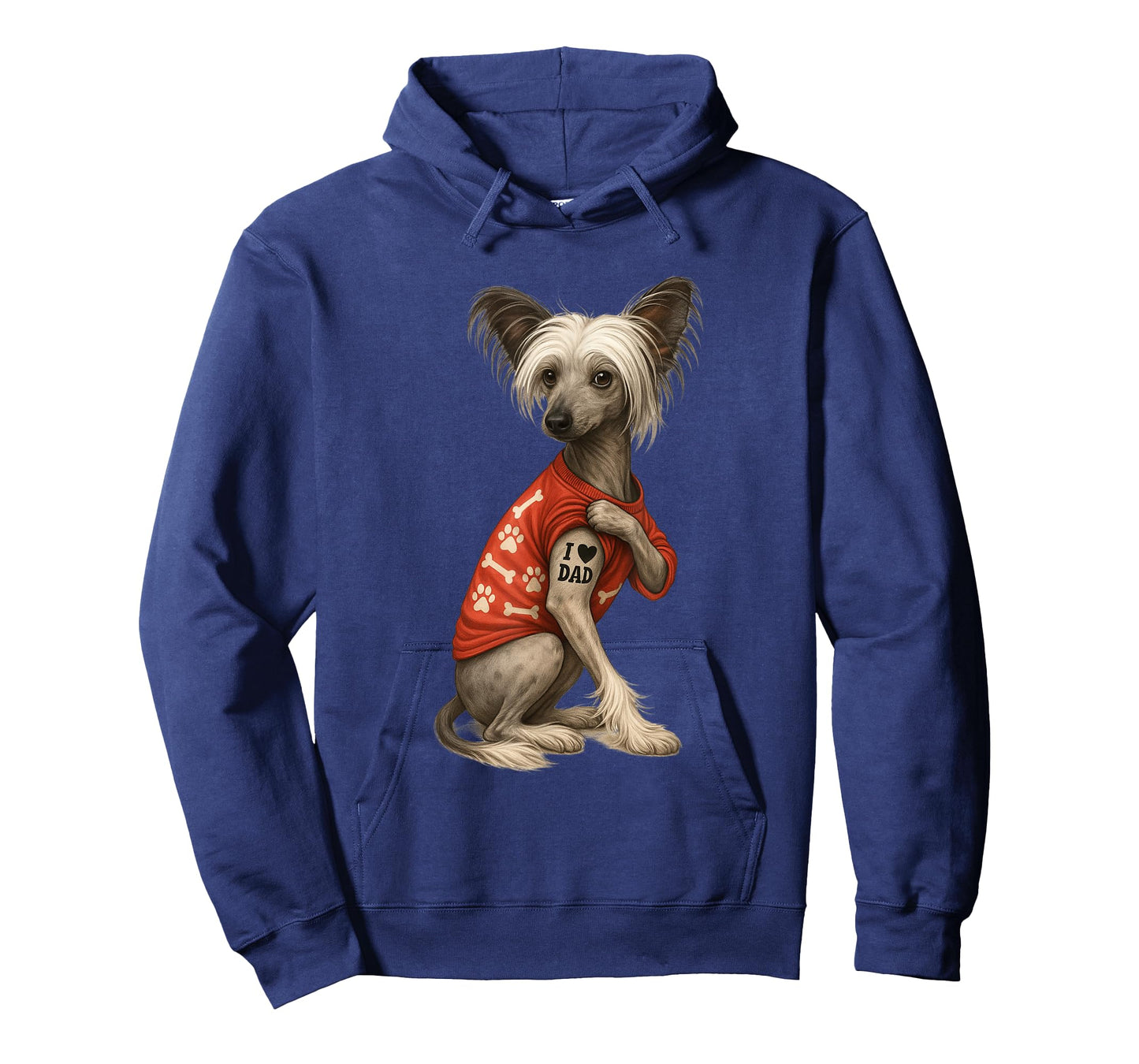 Funny I Love Dad Tattoo Chinese Crested Dad T-Shirt