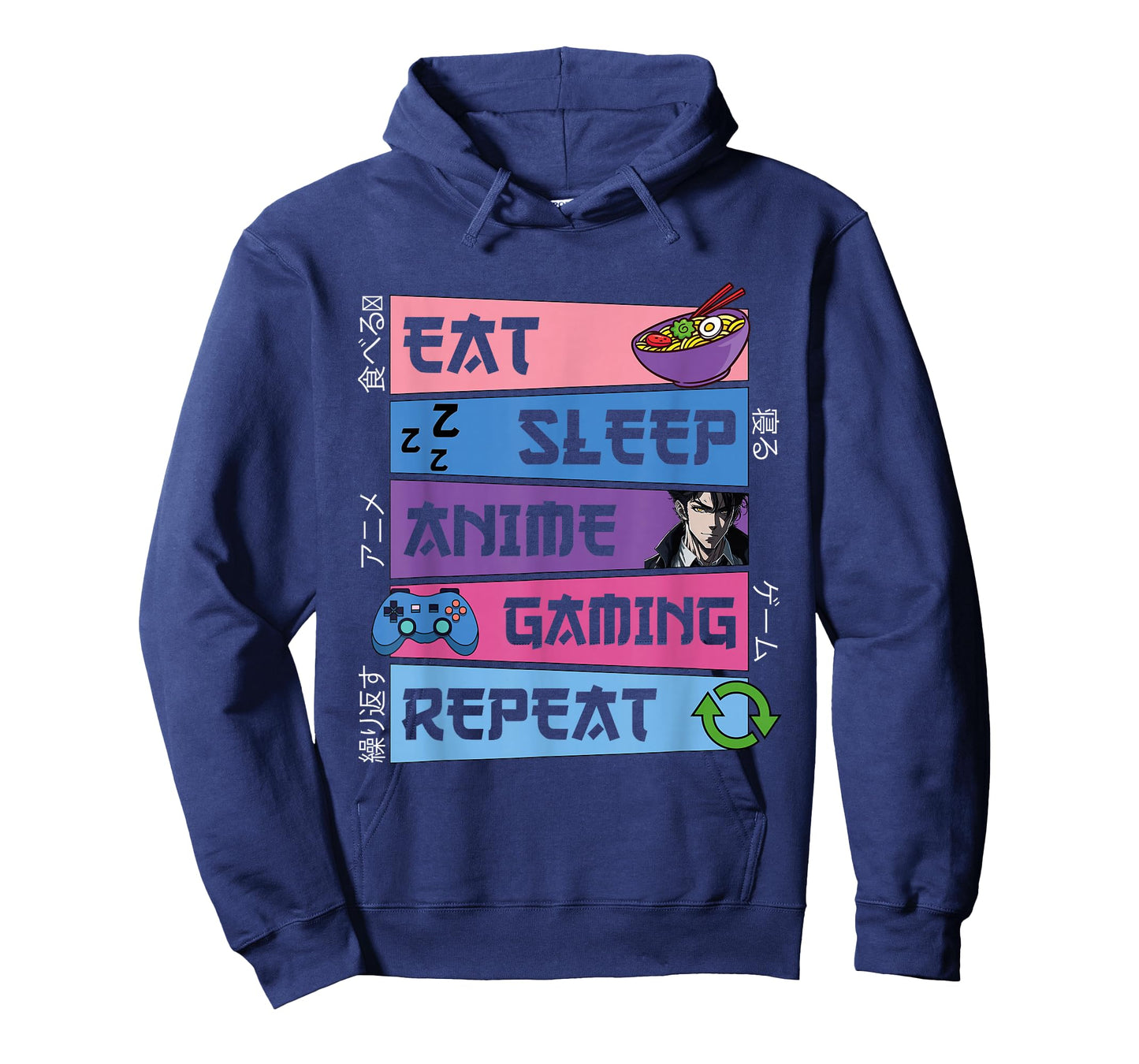 Eat Sleep Anime Gaming Repeat Otaku Anime Manga Gamer T-Shirt