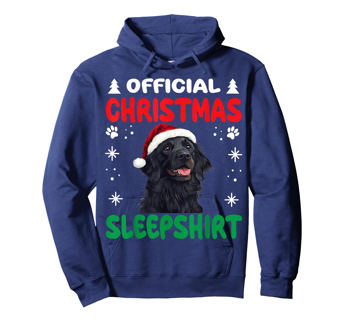 Flat-Coated Retriever Dog Christmas Pajama Official T-Shirt for Men Women Kids