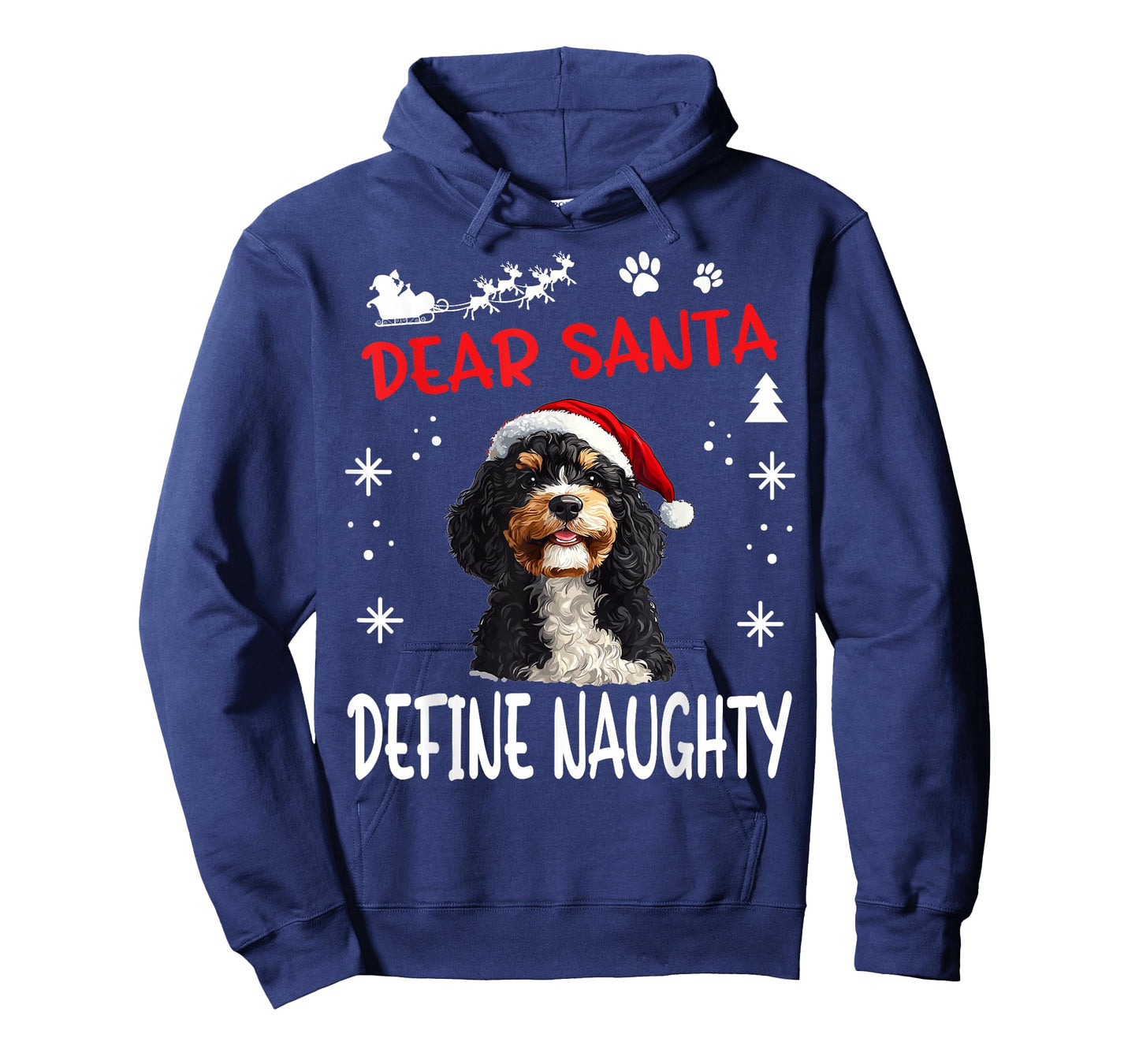 Cute Bernedoodle Dog Christmas Dear Santa Define Naughty T-Shirt