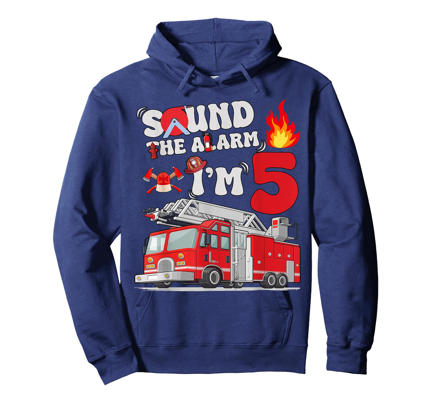 Sound The Alarm I'm 5 One Truck 5th Birthday Boys Party T-Shirt