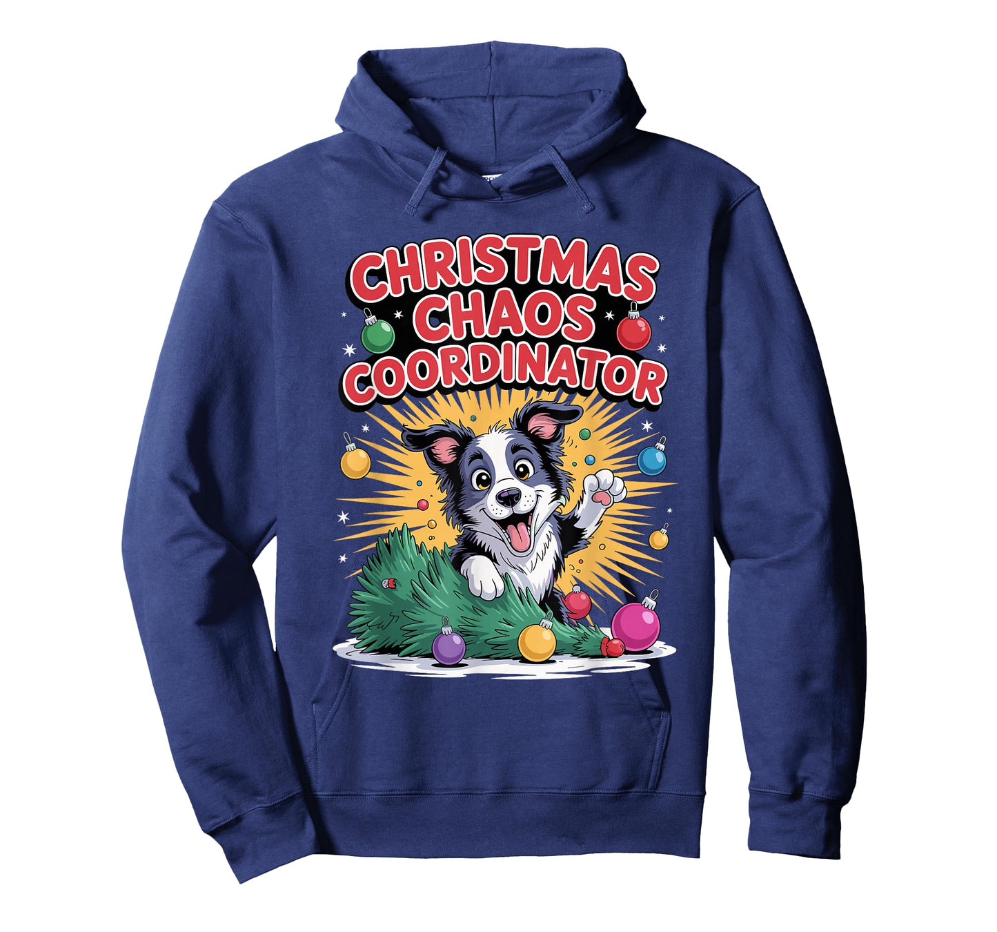 Christmas Chaos Coordinator Xmas Dog Funny Border Collie T-Shirt