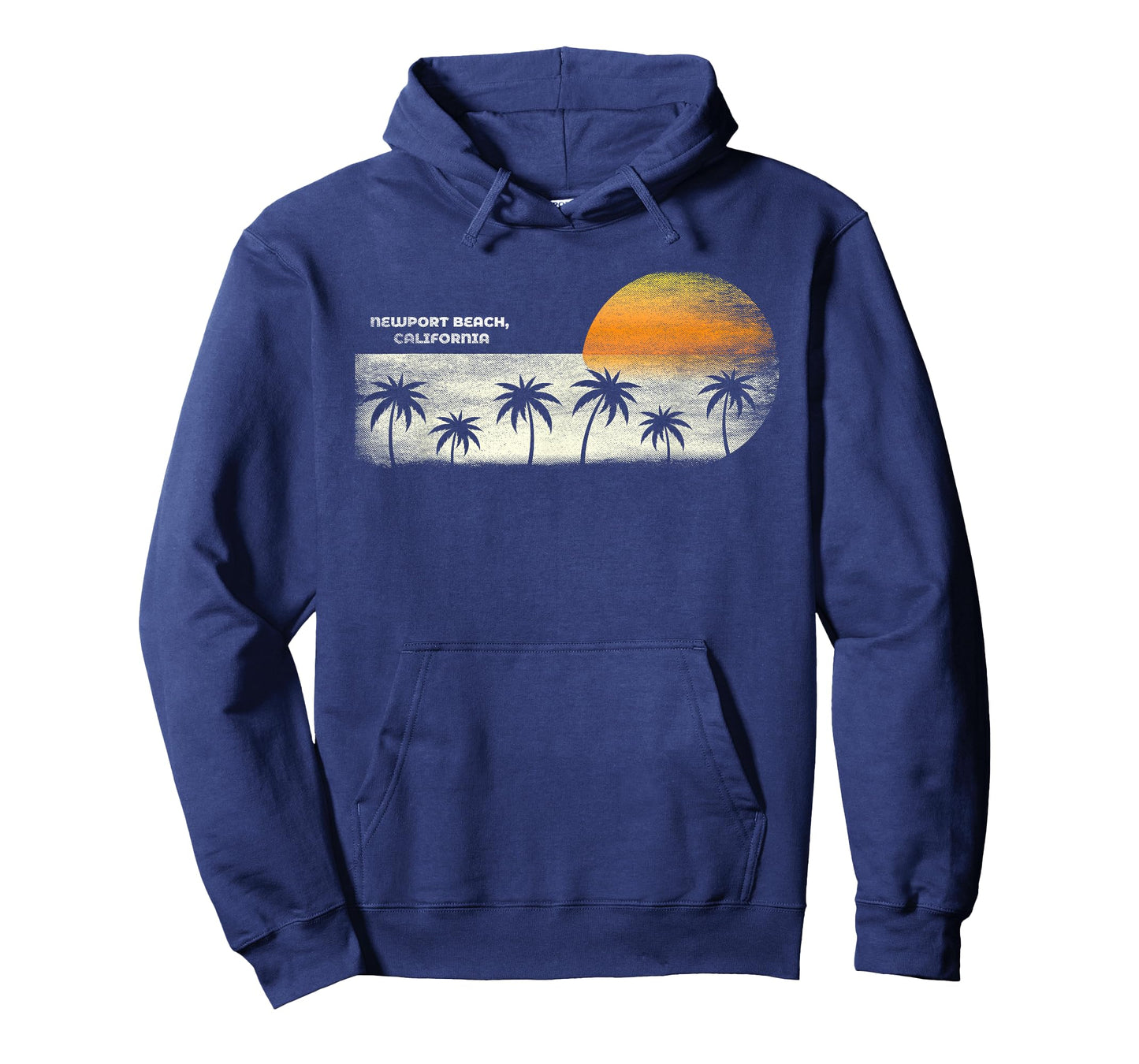 Vintage Newport Beach CA Ocean Sunset and Palm Trees T-Shirt