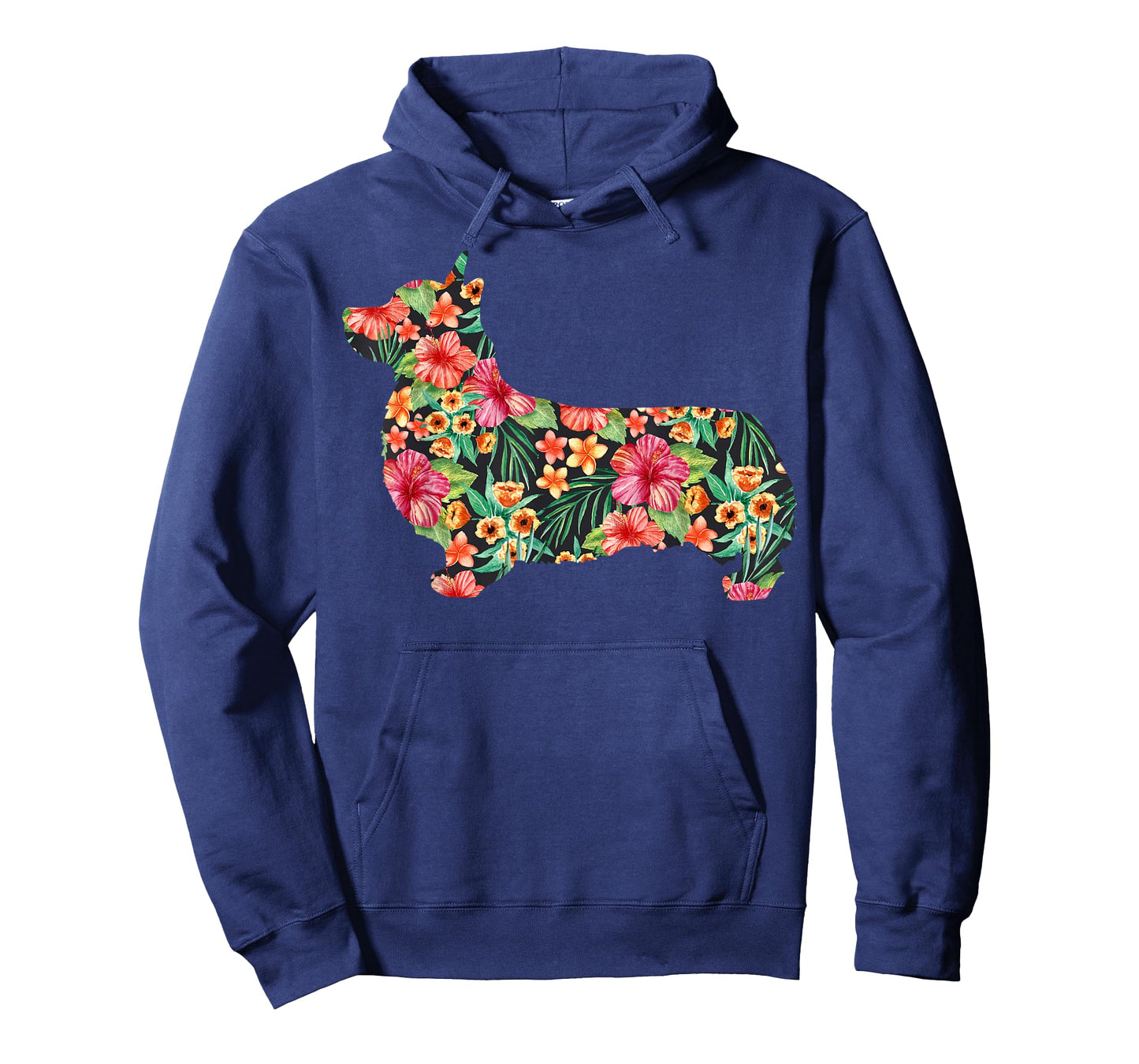 Corgi Flower Funny Dog Silhouette Floral Gifts Women Men T-Shirt