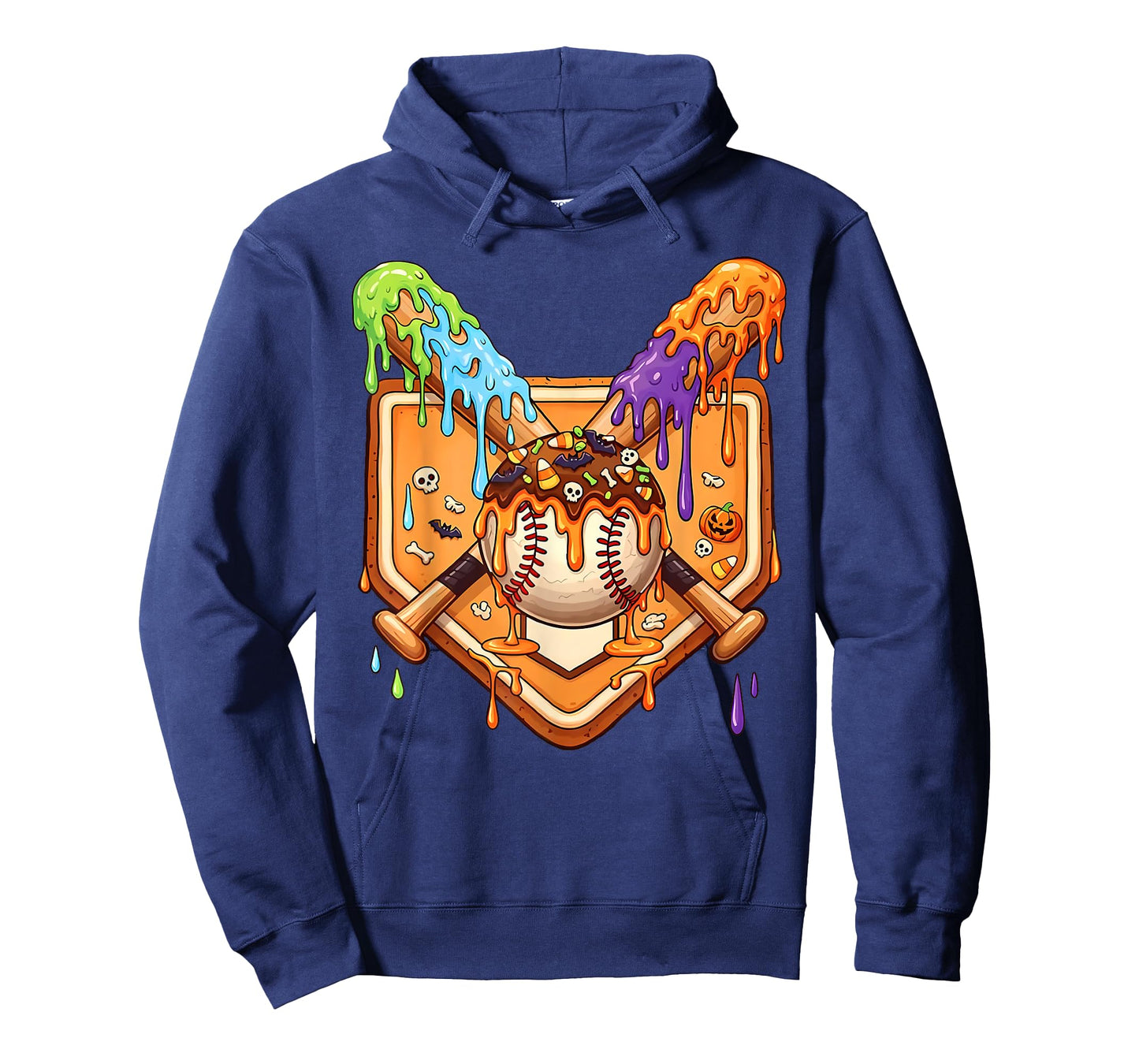 Baseball Home Plate Halloween Ice Cream Drip Men Boys Kids T-Shirt