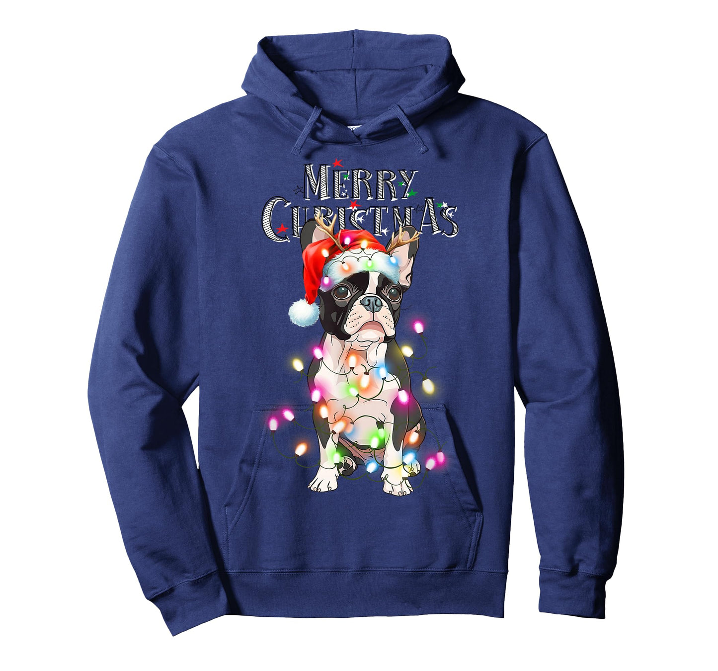 Boston Terrier Christmas Lights Xmas Dog T-Shirt