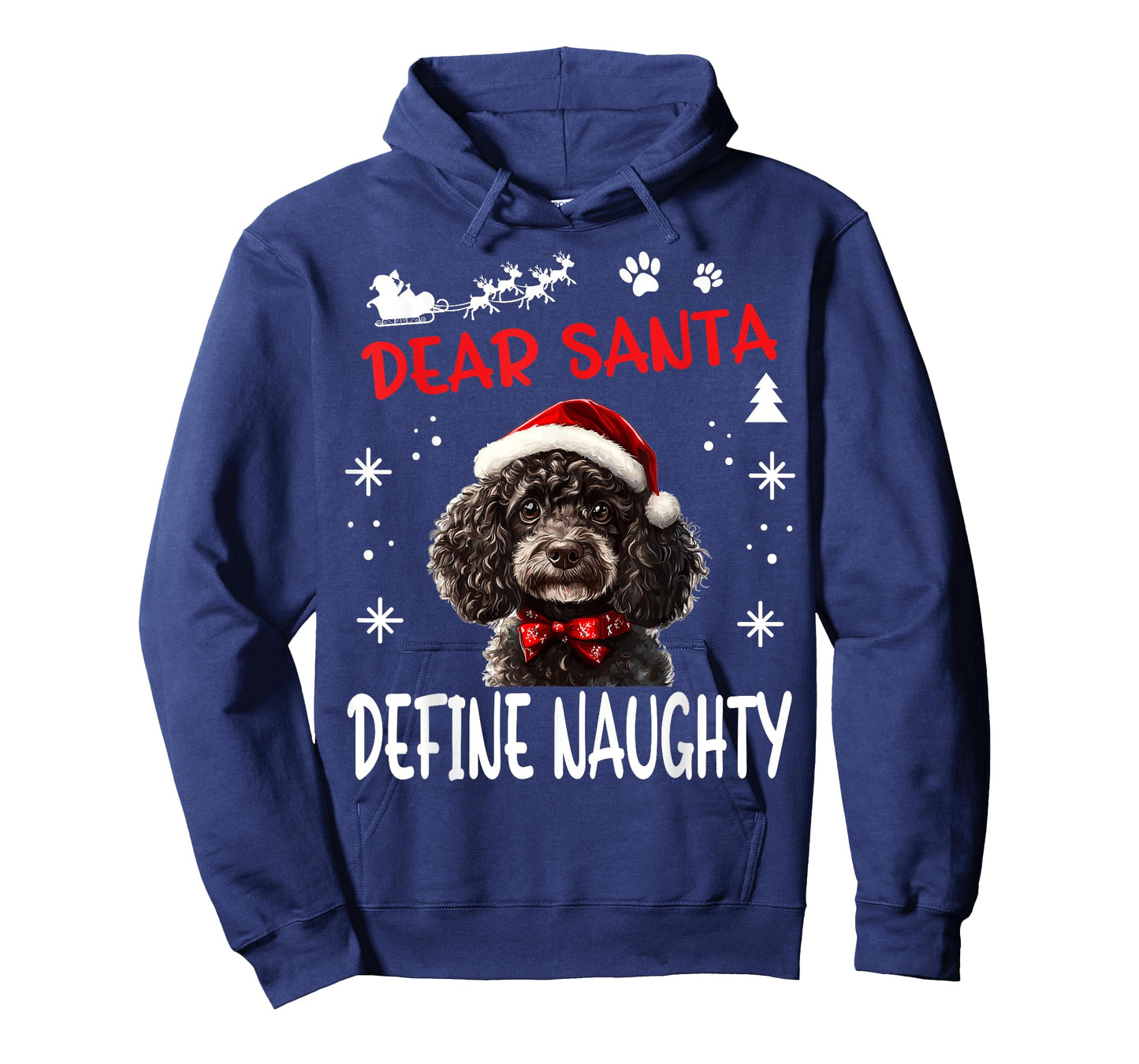 Cute Poodle dog Dog Christmas Dear Santa Define Naughty T-Shirt