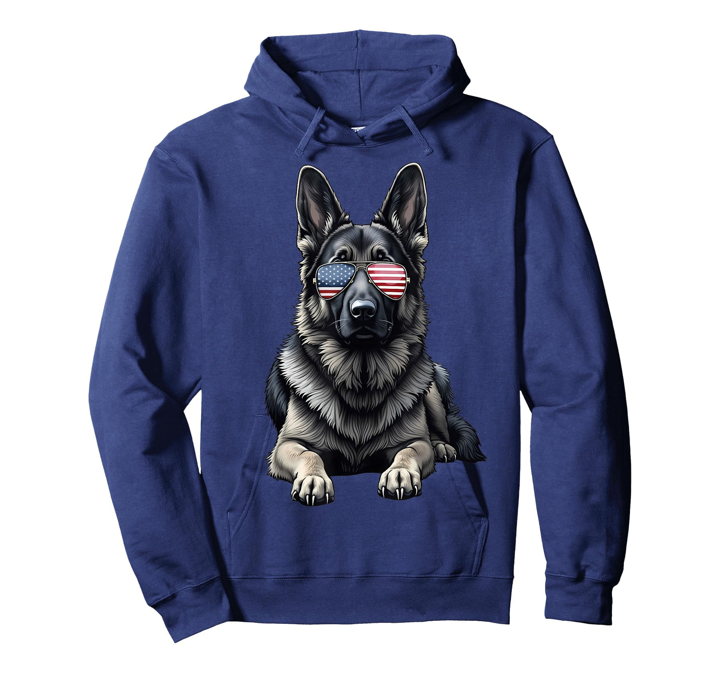 German Shepherd USA Flag Sunglasses Patriotic 4th of July T-Shirt