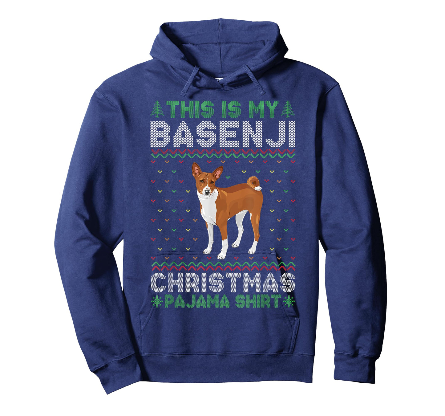 This is My Basenji Dog Xmas Pajama Xmas Ugly Sweater Funny T-Shirt for Men Women Kids