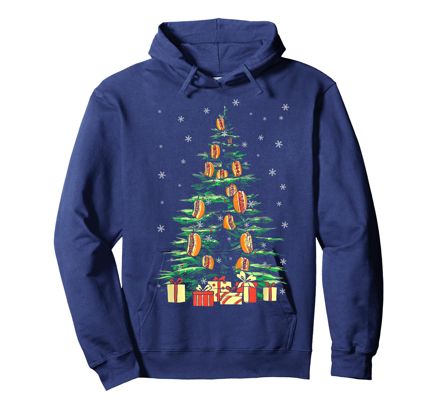 Hot Dog Adult Christmas Tree T-Shirt