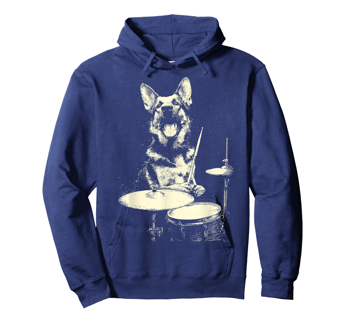 Funny German Shepherd Playing Drums Musician Dog Drummer T-Shirt
