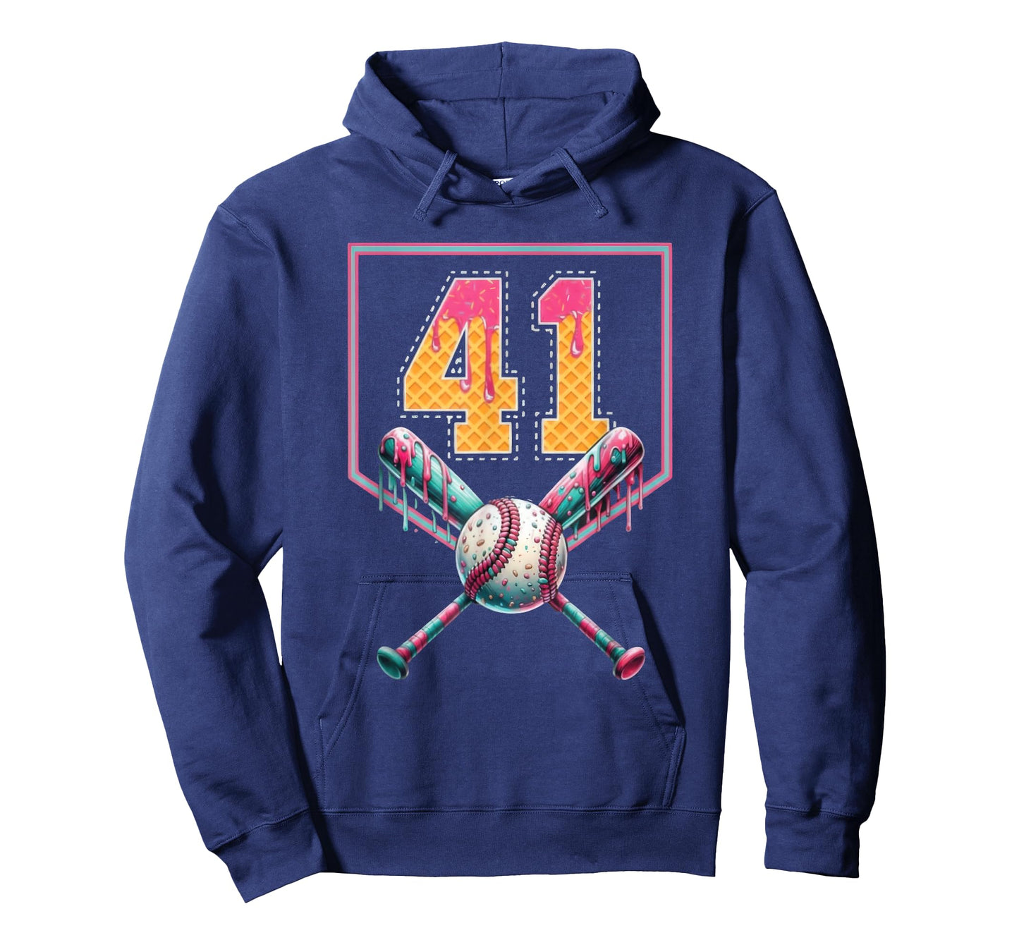 Baseball Drip Number 41 Player Or 41st Birthday T-Shirt