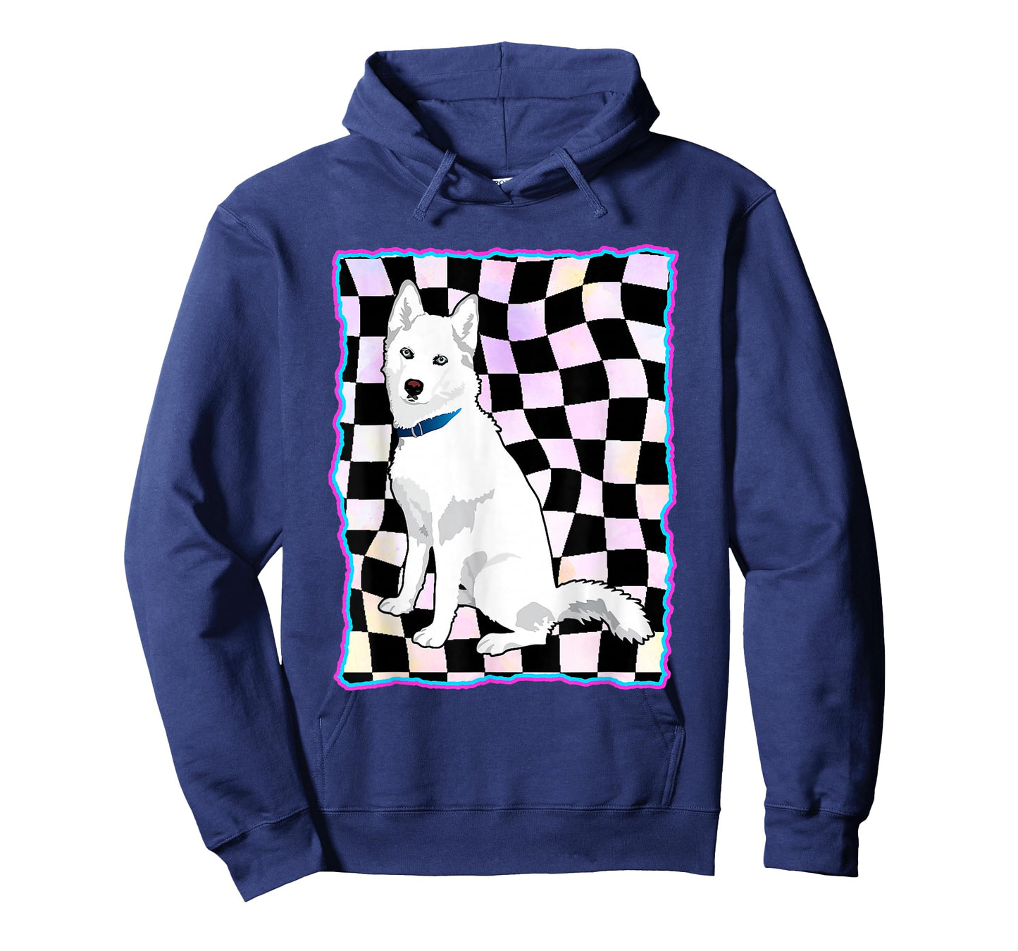cute white Siberian Husky - sweet white Snow dog checkered T-Shirt