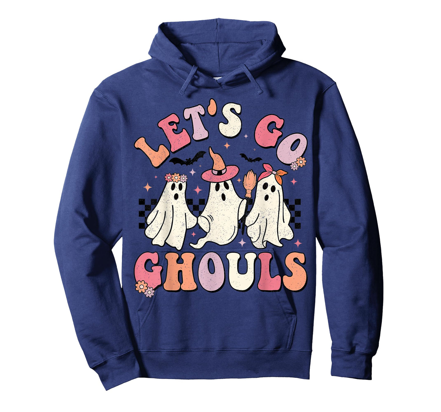 Let's Go Ghouls Halloween Ghost Outfit Costume Retro Groovy T-Shirt
