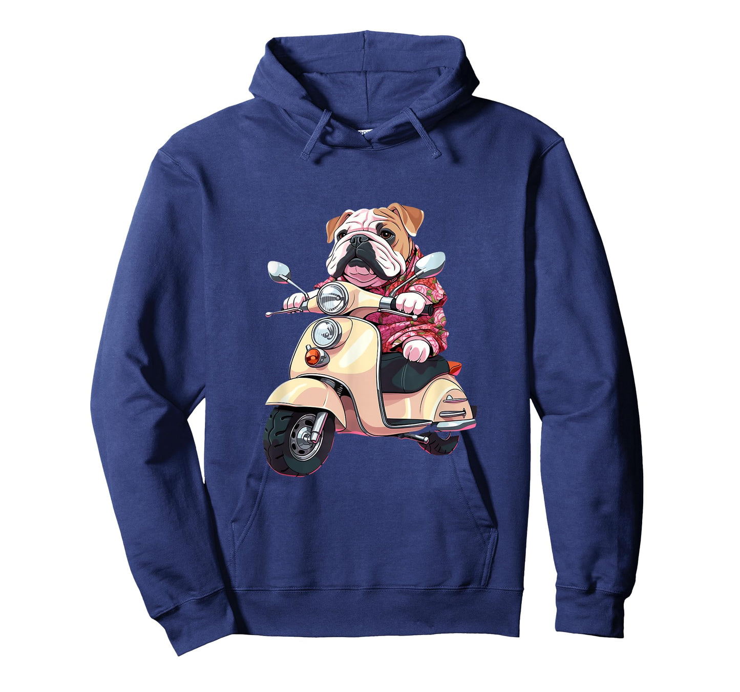 English Bulldog on Scooter Funny Motor Biker Moped Rider Dog T-Shirt