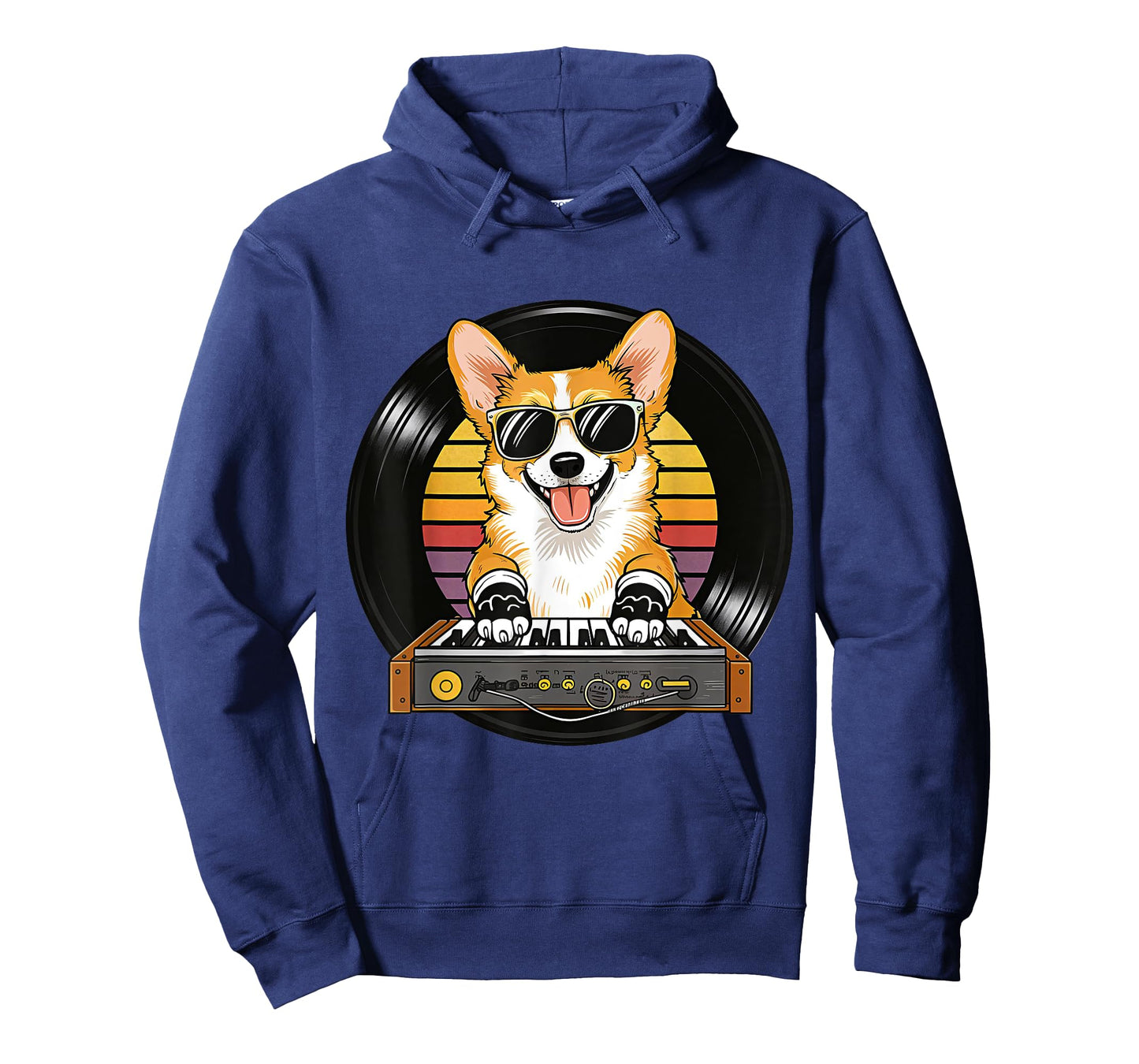 Funny Cute Corgi Synthesizer Dog Lover Playing Music Retro T-Shirt