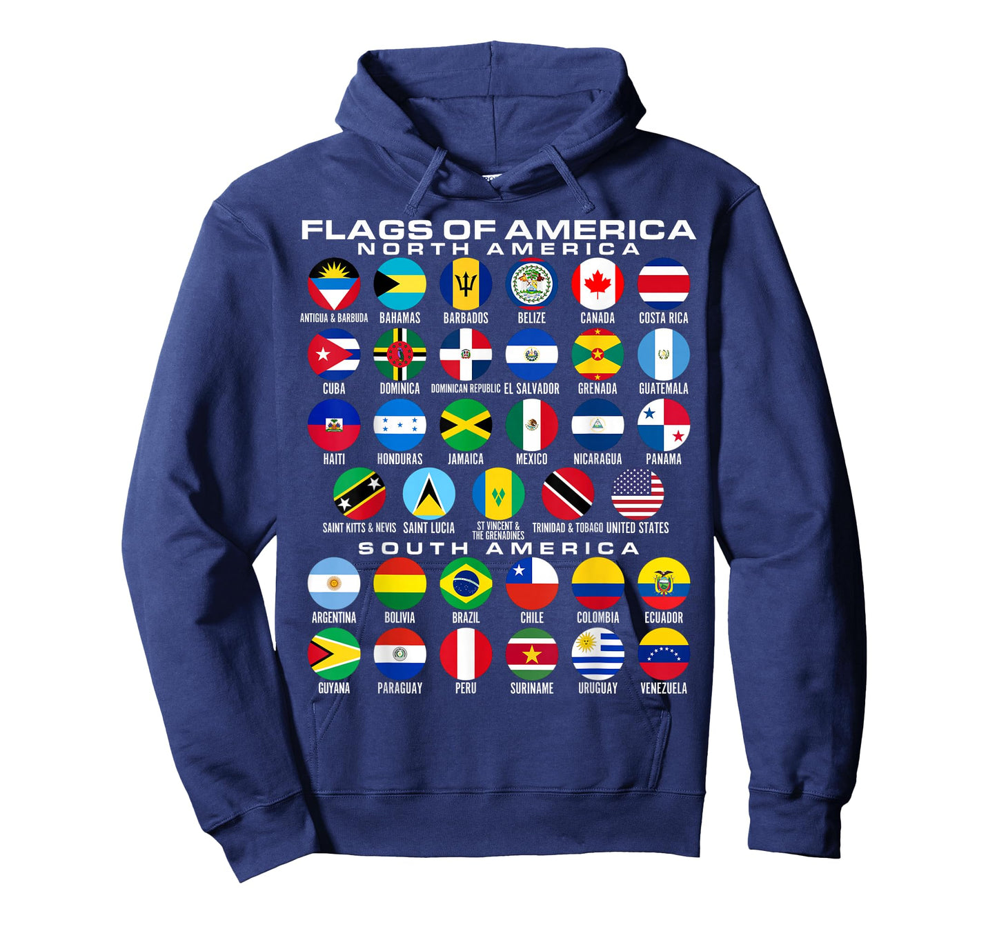Flags of America 35 Flags North & South American Geography T-Shirt