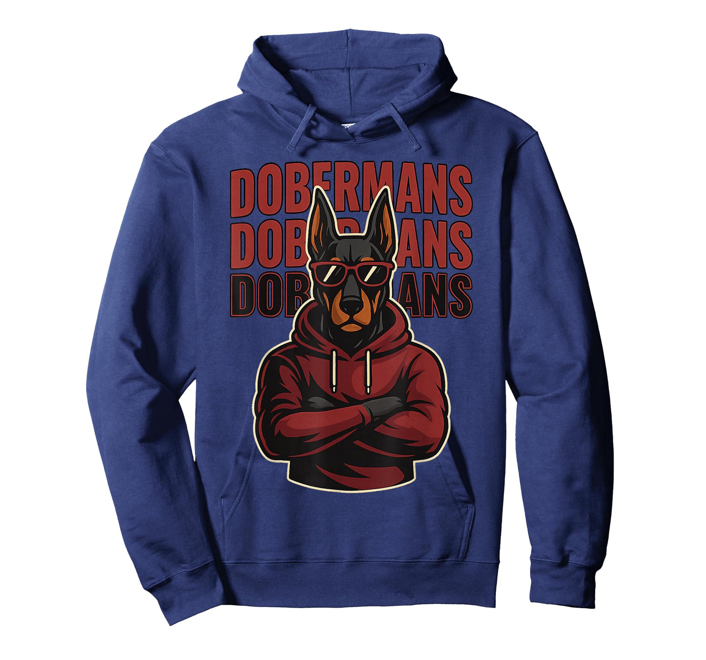 Cool Doberman Dog in Print with Sunglasses Design T-Shirt