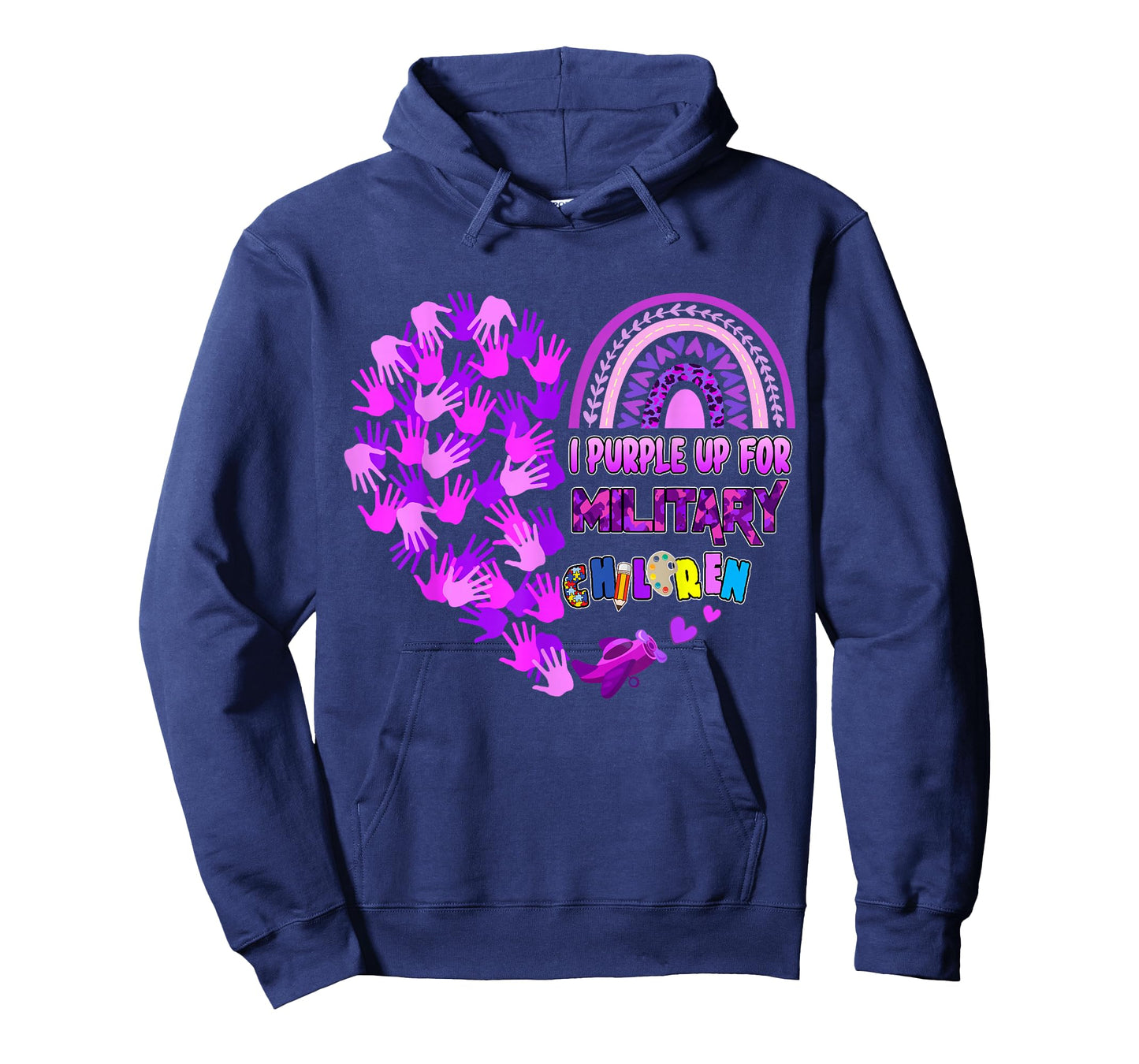 Heart Military Child Month - Purple Up For Military Kids T-Shirt